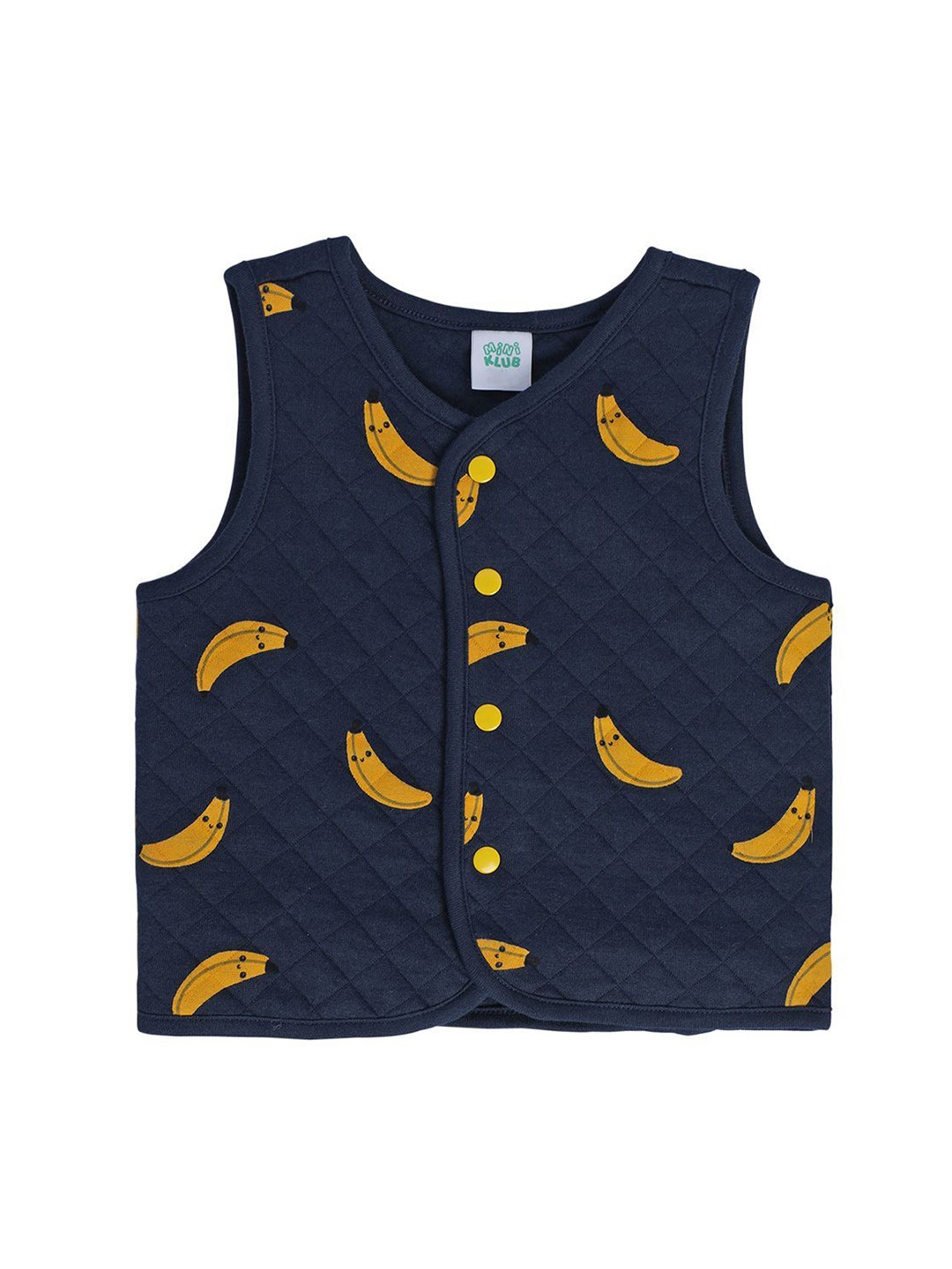 

MINI KLUB Boys Colourblocked Cotton Quilted Jacket with Patchwork, Blue