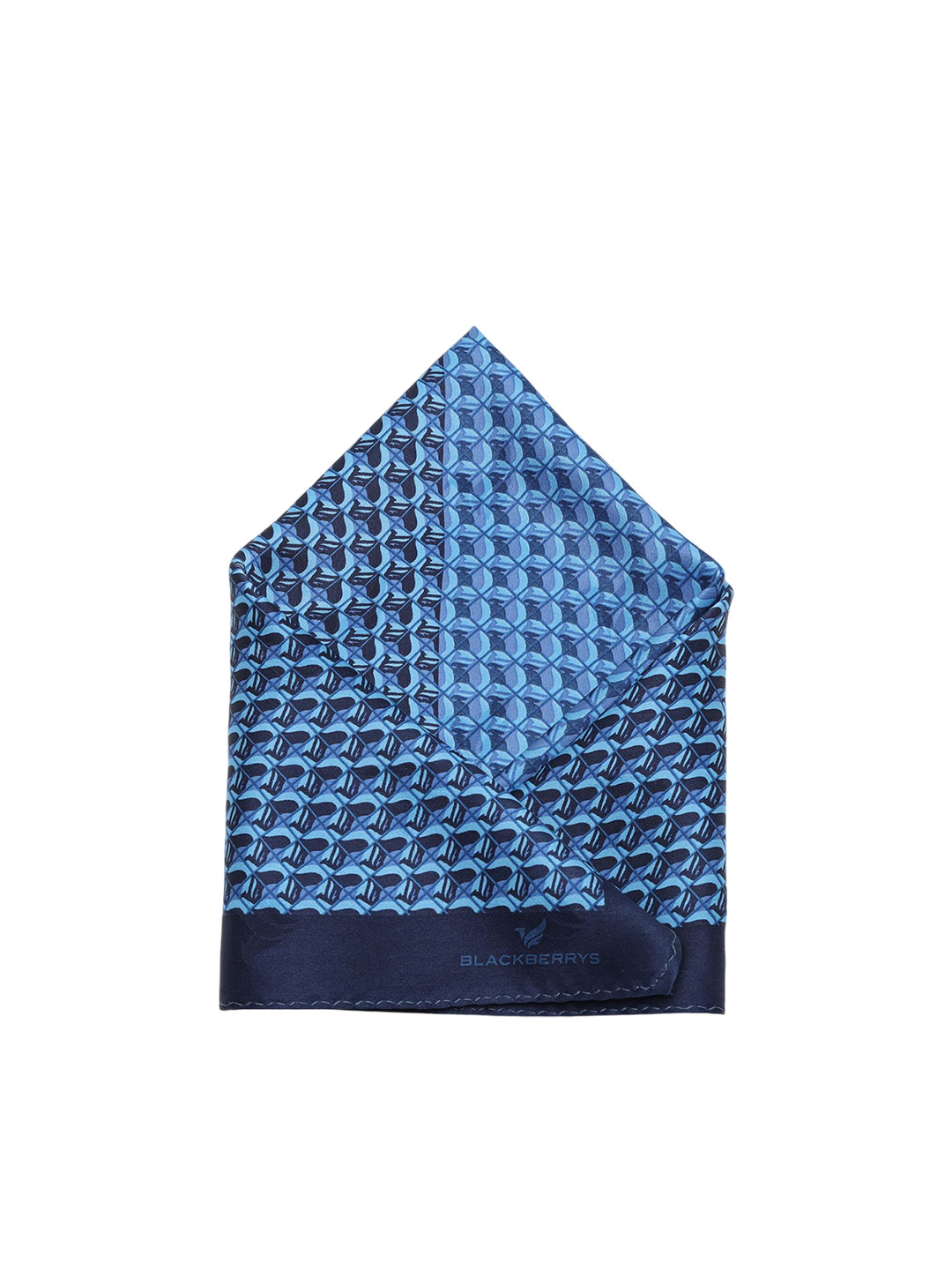 

Blackberrys Printed Silk Pocket Squares, Blue