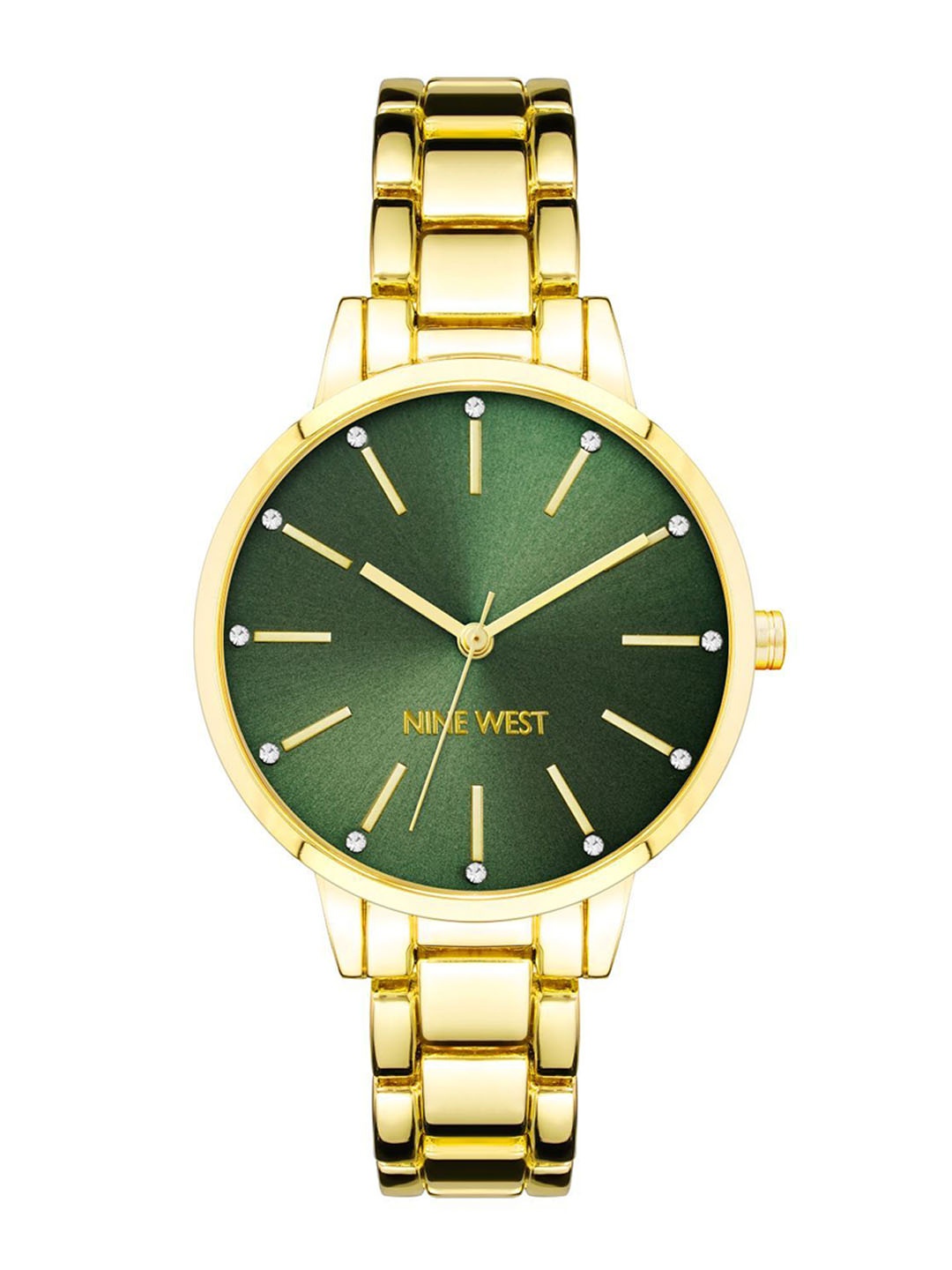 

Nine West Women Dial & Bracelet Style Straps Analogue Watch NW-2098GNGB, Green