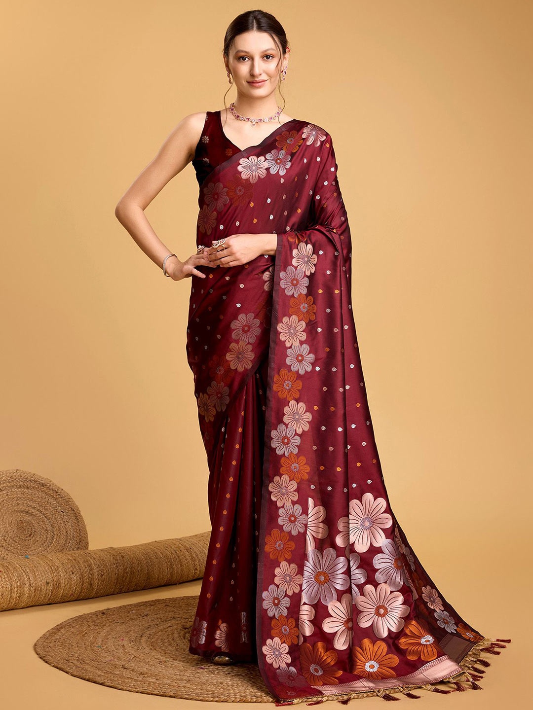 

Kriyansh Woven Design Zari Banarasi Saree, Maroon