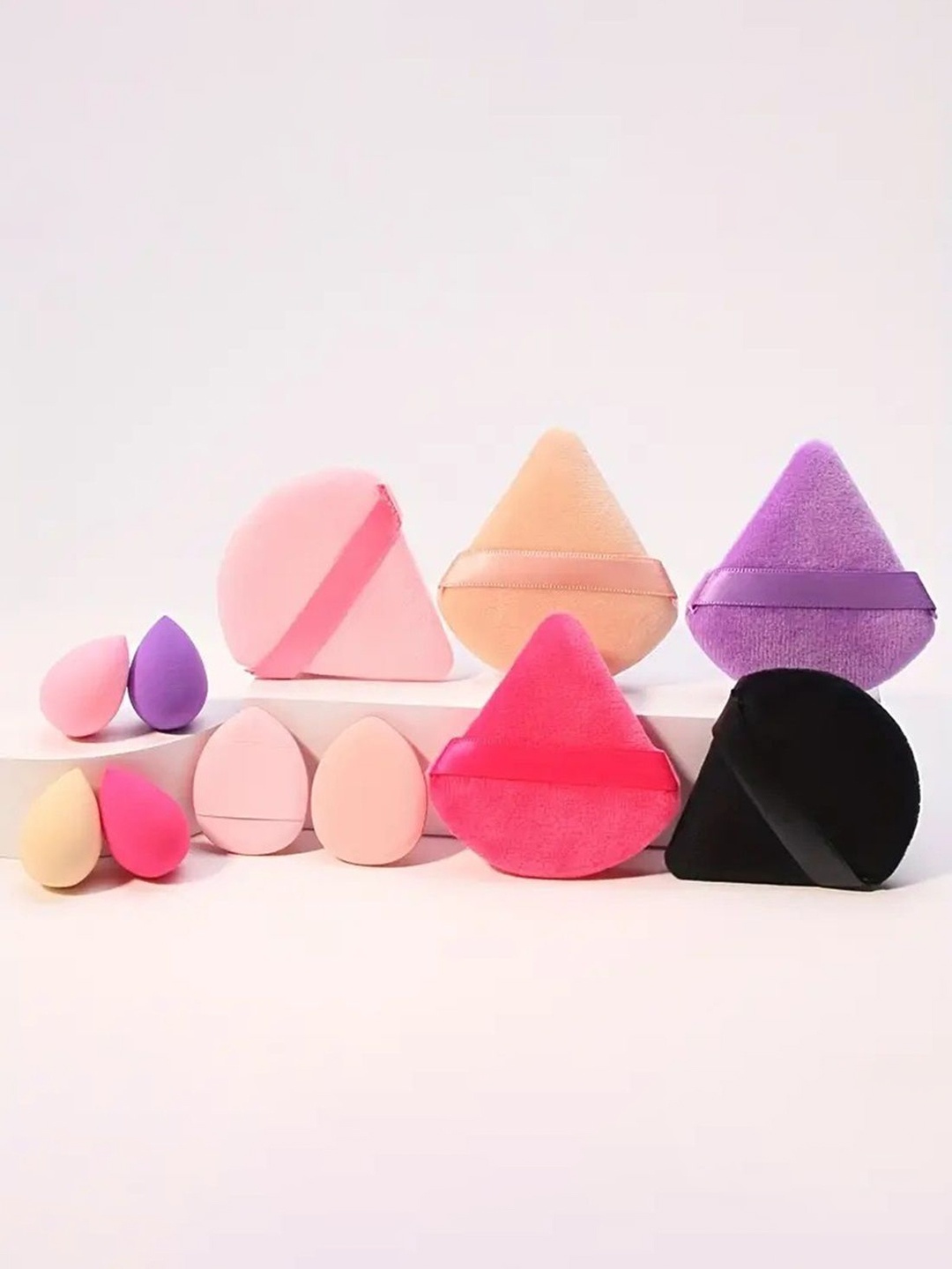 

Facejewel 10 Pcs Beauty Blender With Powder Puffs, Purple