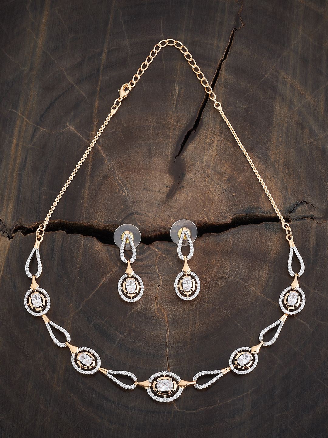 

Kushal's Fashion Jewellery Gold-Plated CZ-Studded Jewellery Set