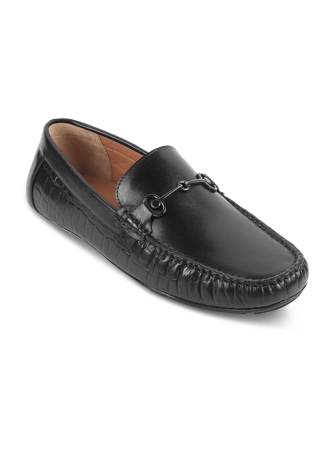 

Tresmode Men Leather Casual Slip-On Driving Shoes, Black