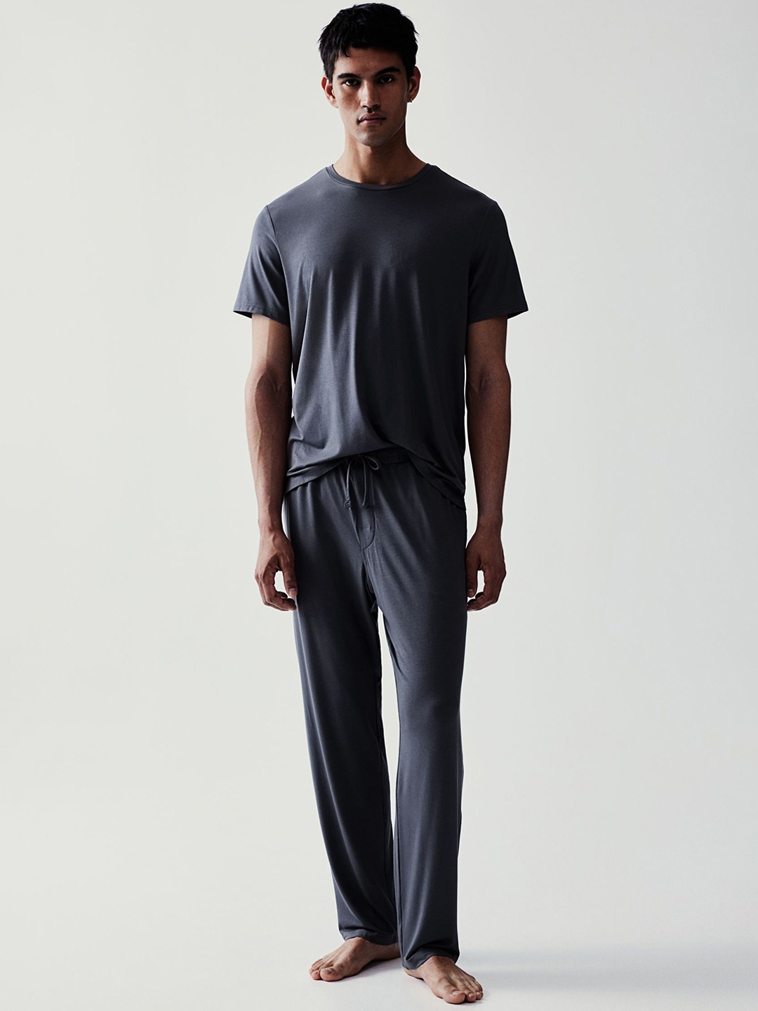 

H&M Men Jersey Night Suit, Grey