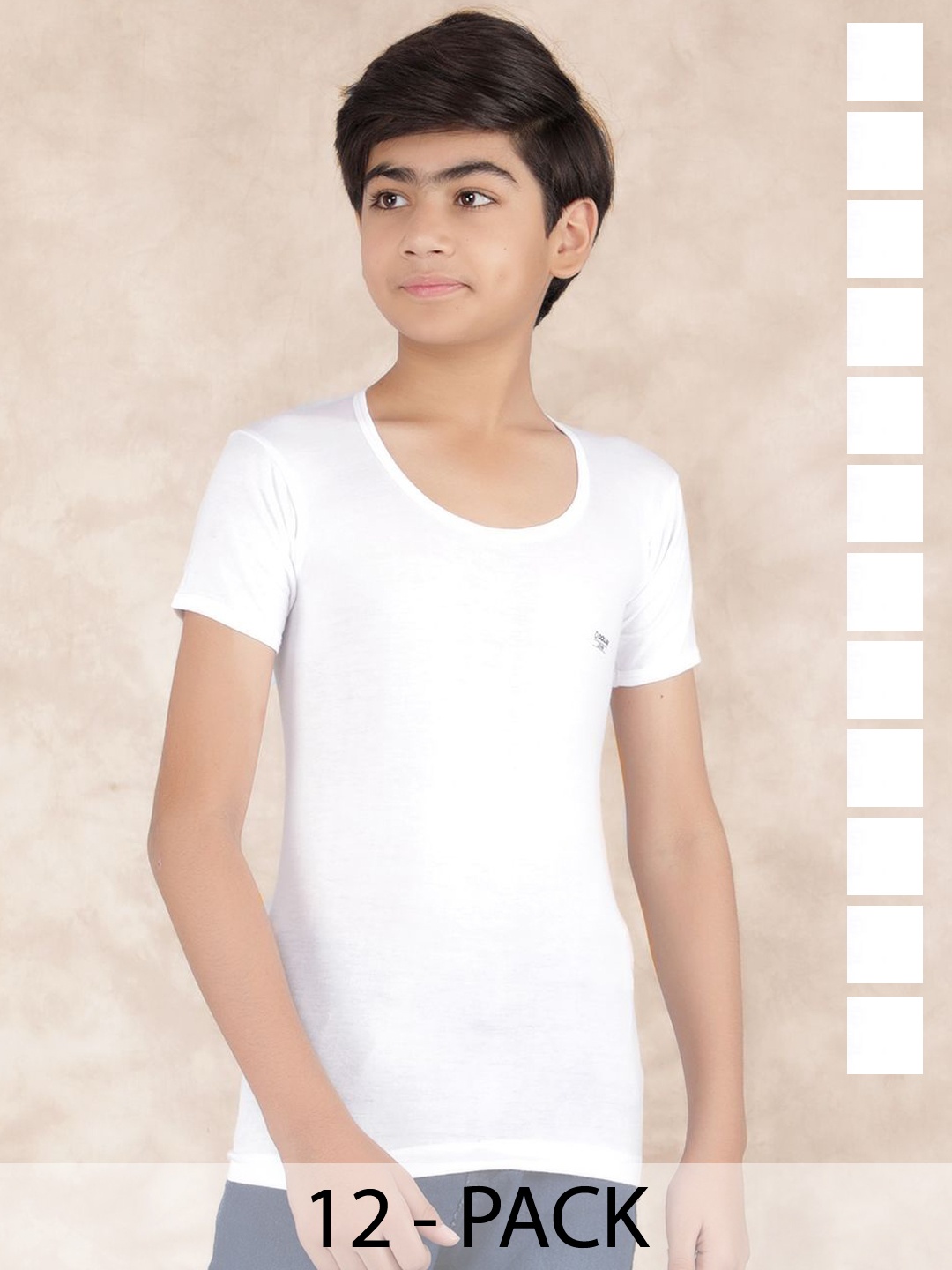 

Dollar Boys Pack Of 12 Pure Cotton Basic Vests, White