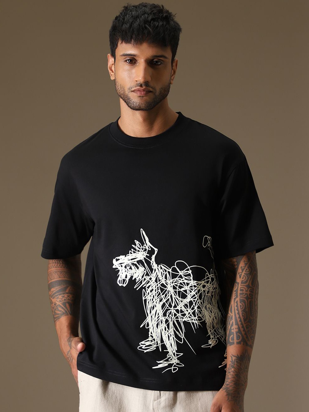 

Banana Club Men Printed T-shirt, Black