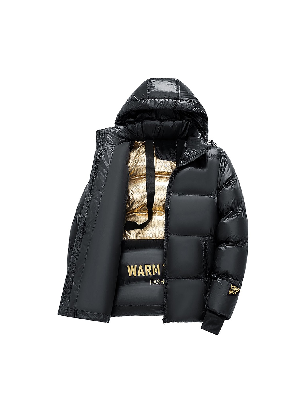 

StyleCast x Revolte Men Open Front Hooded Jacket, Black