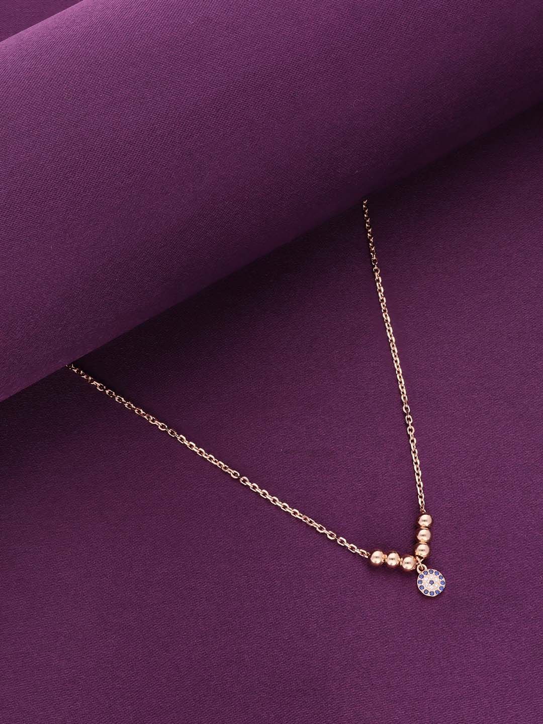 

KAI JEWEL Rose Gold Plated 92.5 Sterling Silver Cubic Zirconia Necklace