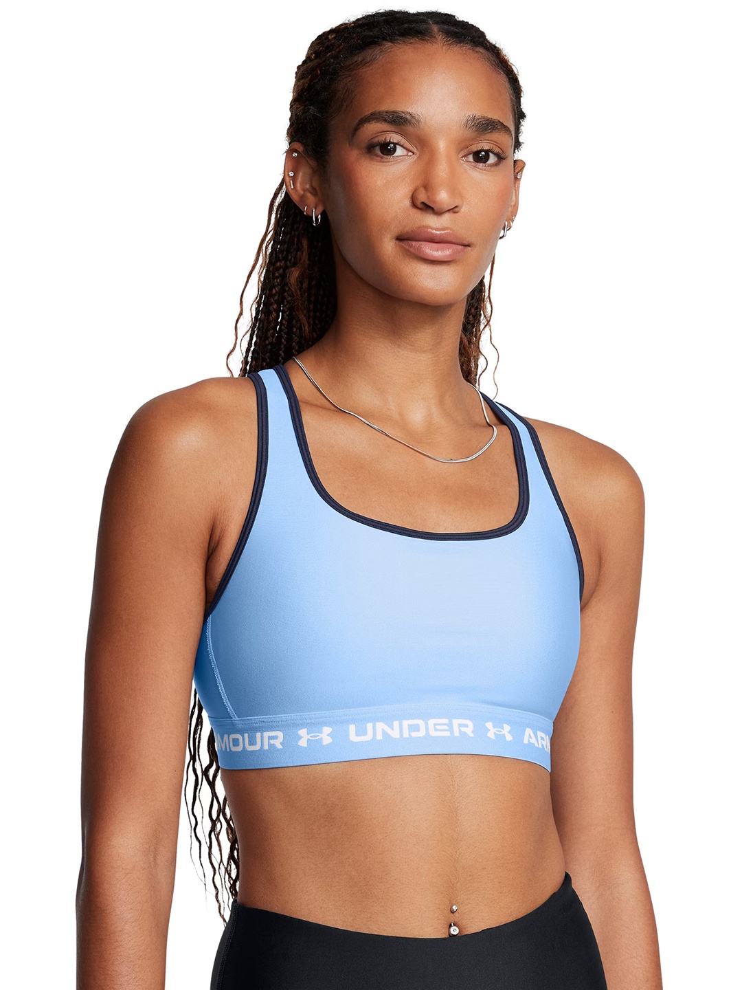 

UNDER ARMOUR Crossed Back Medium Coverage Lightly Padded Bra, Blue