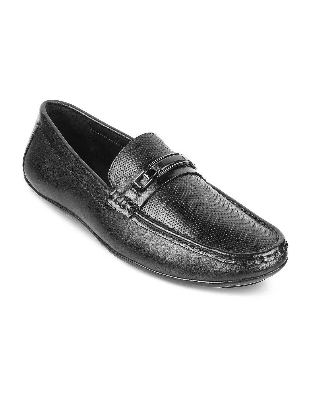 

Tresmode Men Leather Loafers, Black