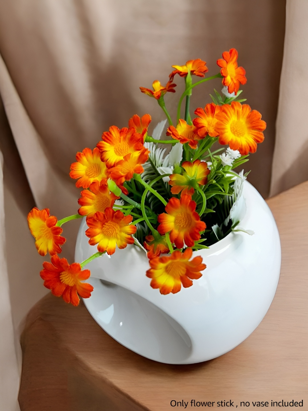 

Art Street Orange 2 Pieces Peony Artificial Flower With Pot