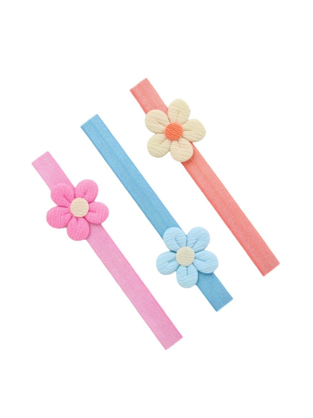 

BAESD Girls Pack of 3 Cotton Flower Design Bandana Headband, Pink