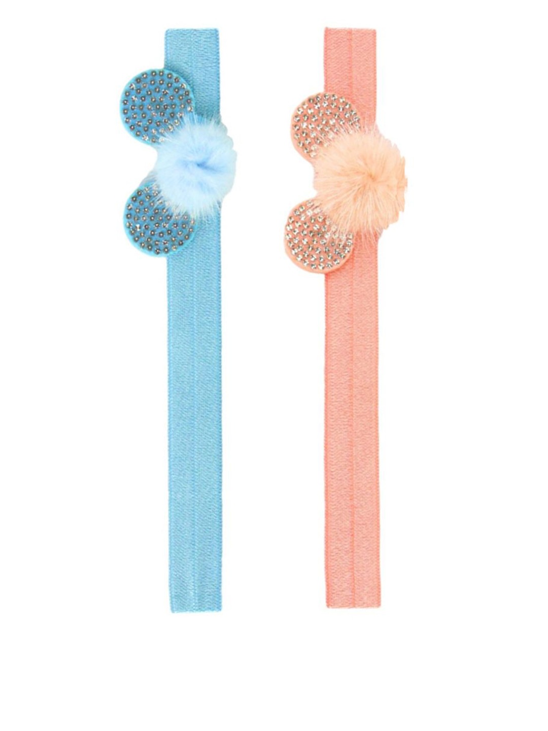 

BAESD Girls Pack of 2 Cotton Mini Mouse Design Bandana Headband, Blue