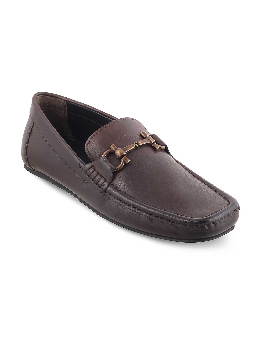 

Tresmode Men Leather Slip-on Loafers, Brown