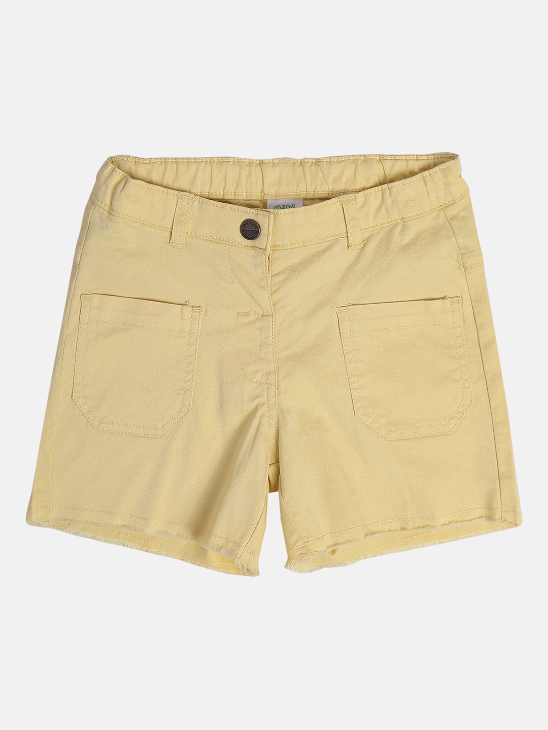 

MINI KLUB Girls Solid Casual Regular Fit Shorts, Yellow