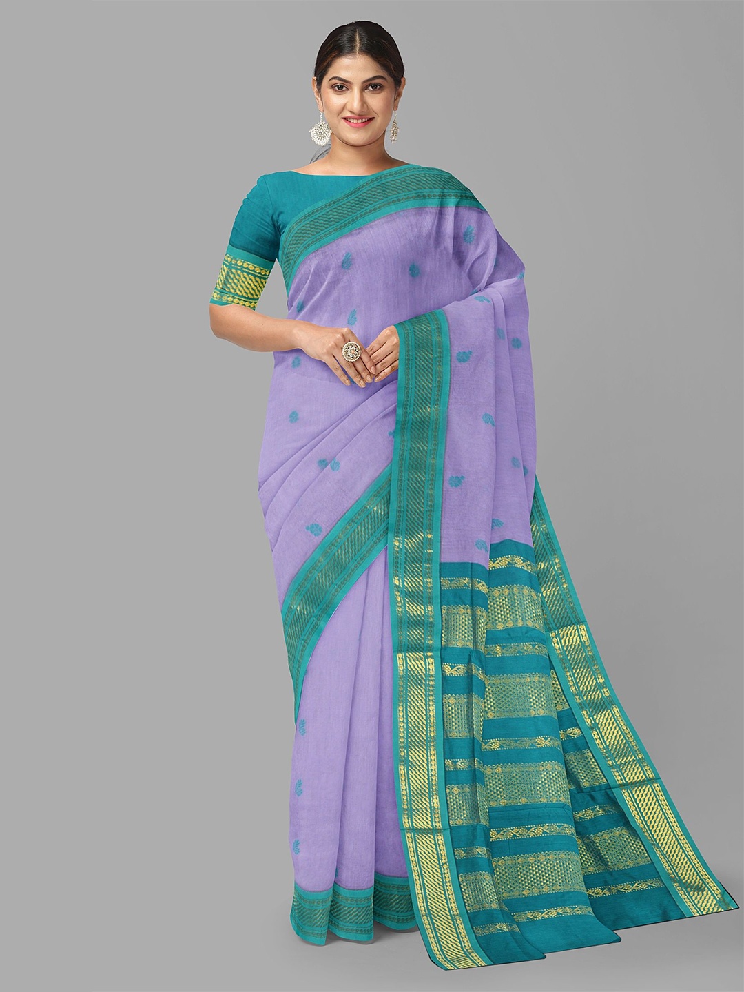 

The Chennai Silks Ethnic Motifs Zari Saree, Lavender