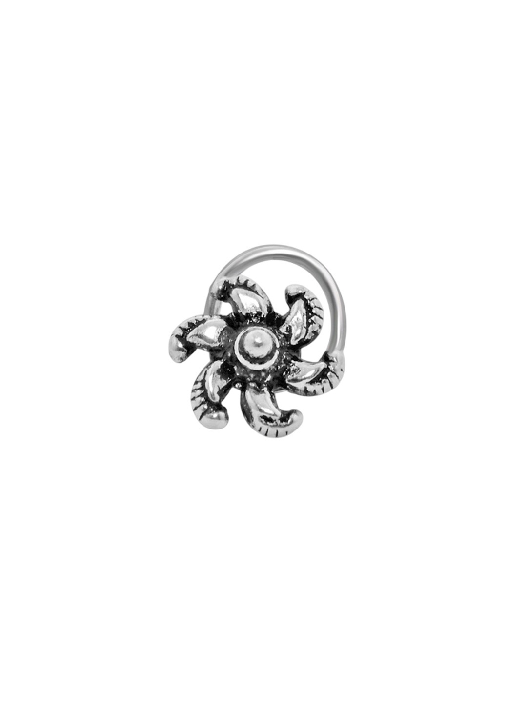 

925 SILLER Rhodium-Plated Stud Nosepin, Silver