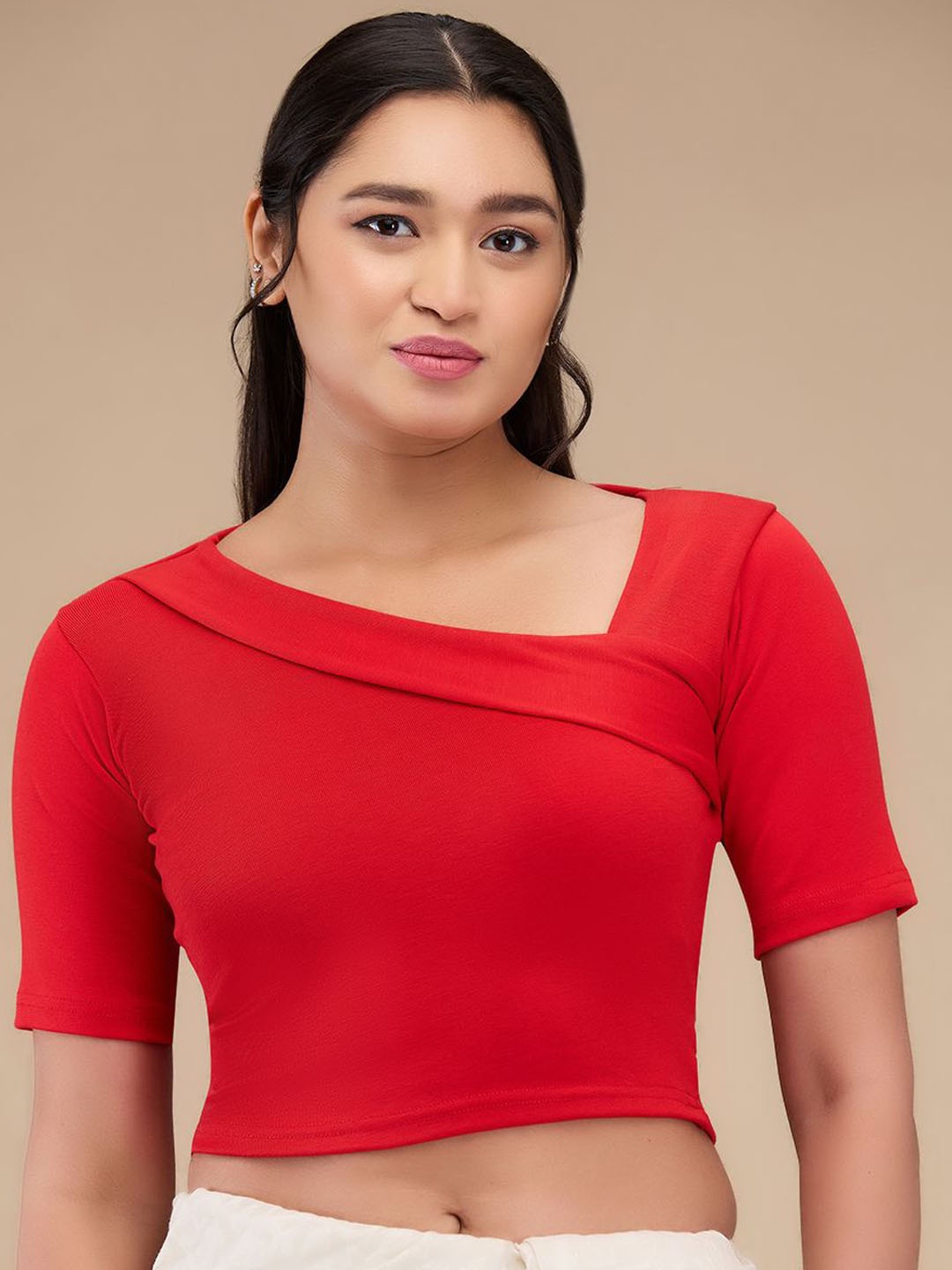 

Mmore Non Padded Saree Blouse, Red