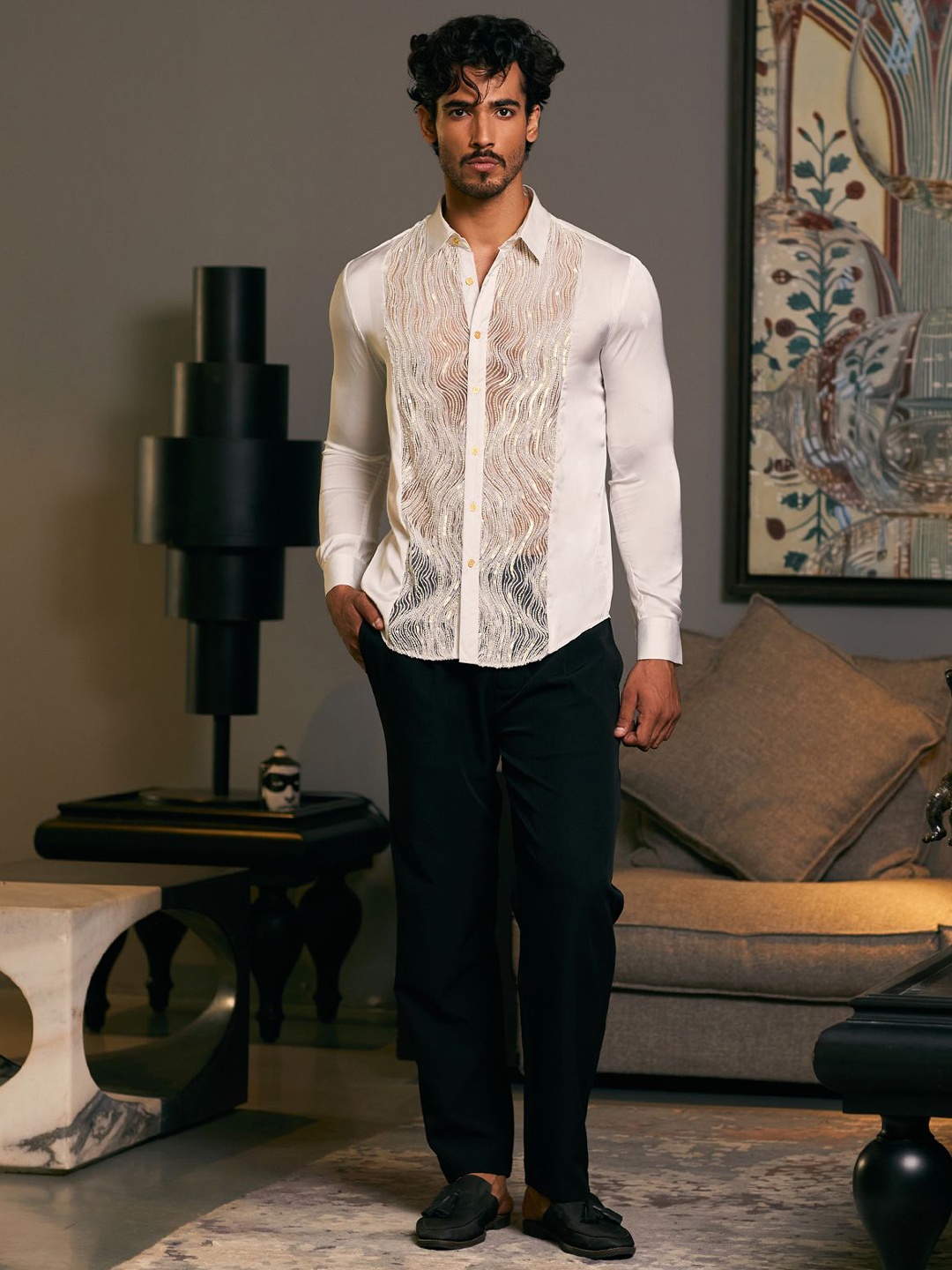 

Siddartha Tytler Men Spread Collar Solid Cotton Casual Shirt, White
