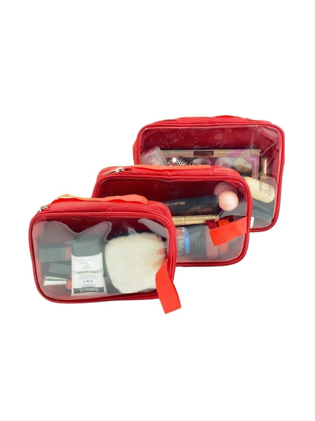 

Coslifestore Set Of 3 Makeup Pouch, Red