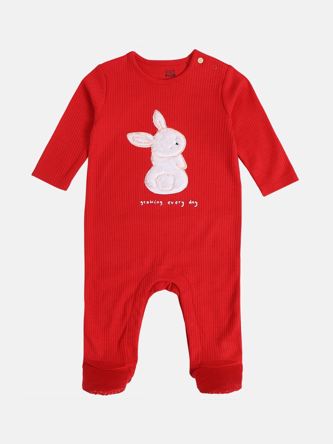 

MINI KLUB Girls Embroidered Cotton Rompers, Red