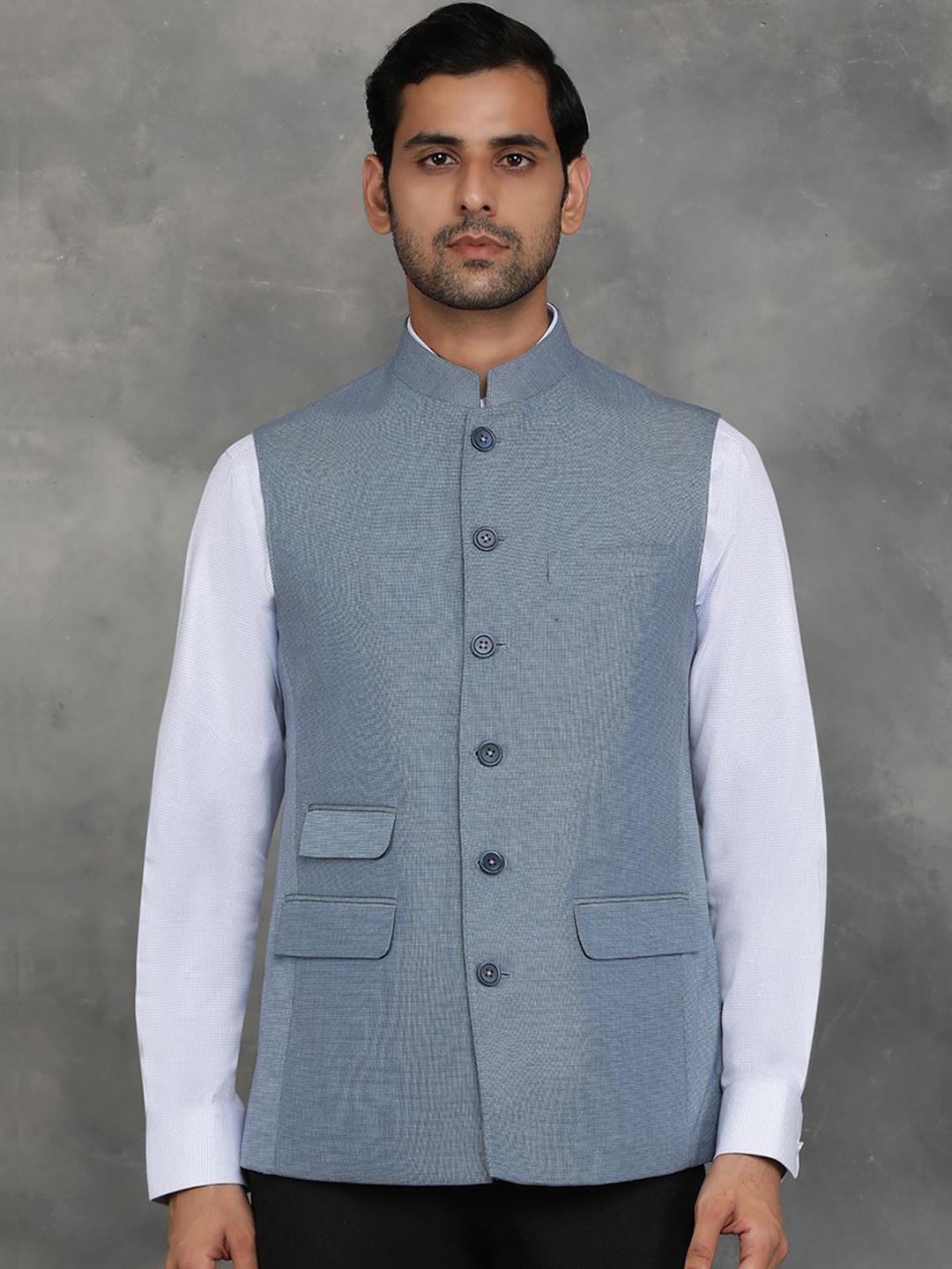 

JADE BLUE Men Woven Nehru Jackets