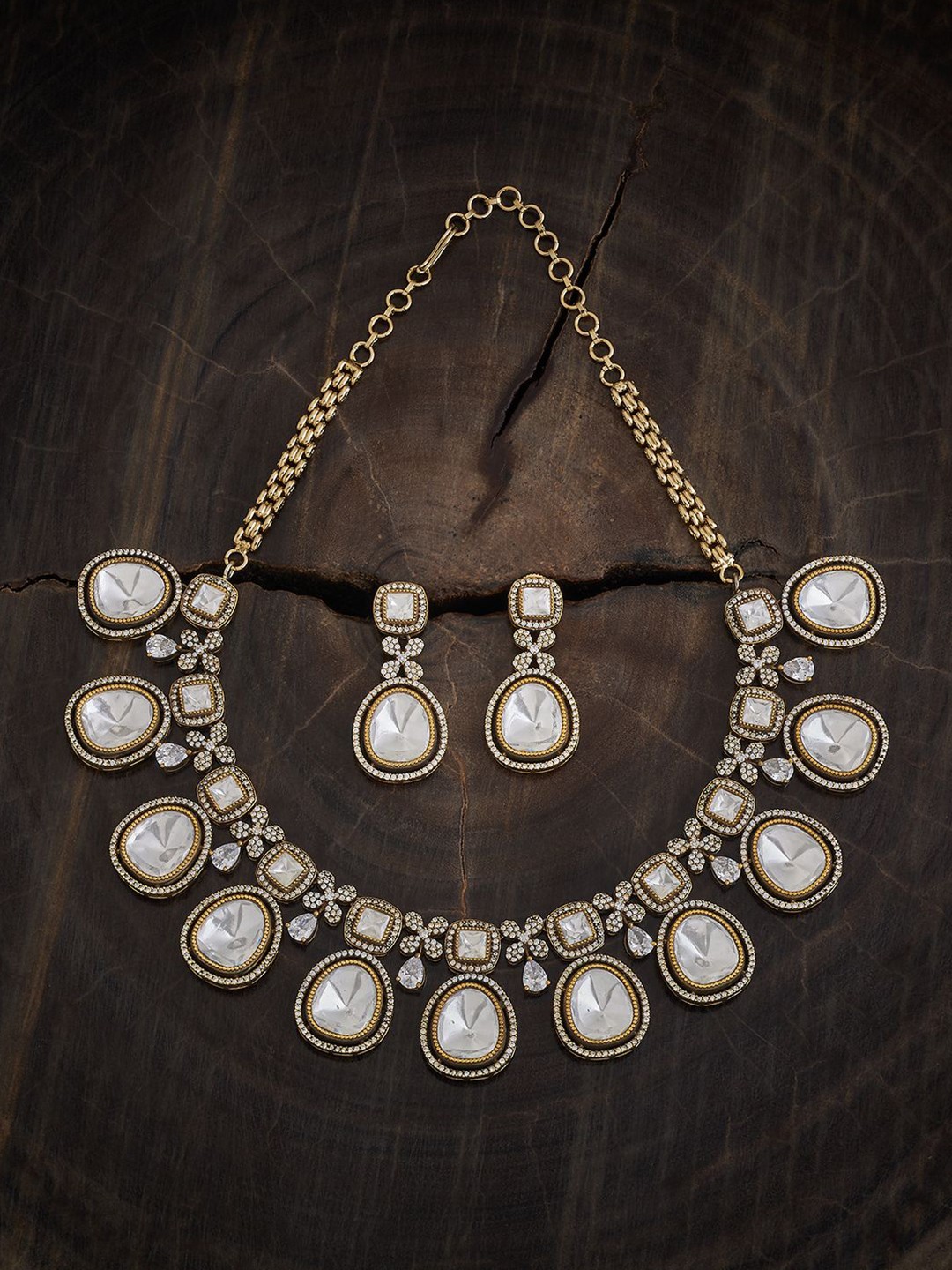 

Kushal's Fashion Jewellery Kundan Studded Jewellery Set, Gold