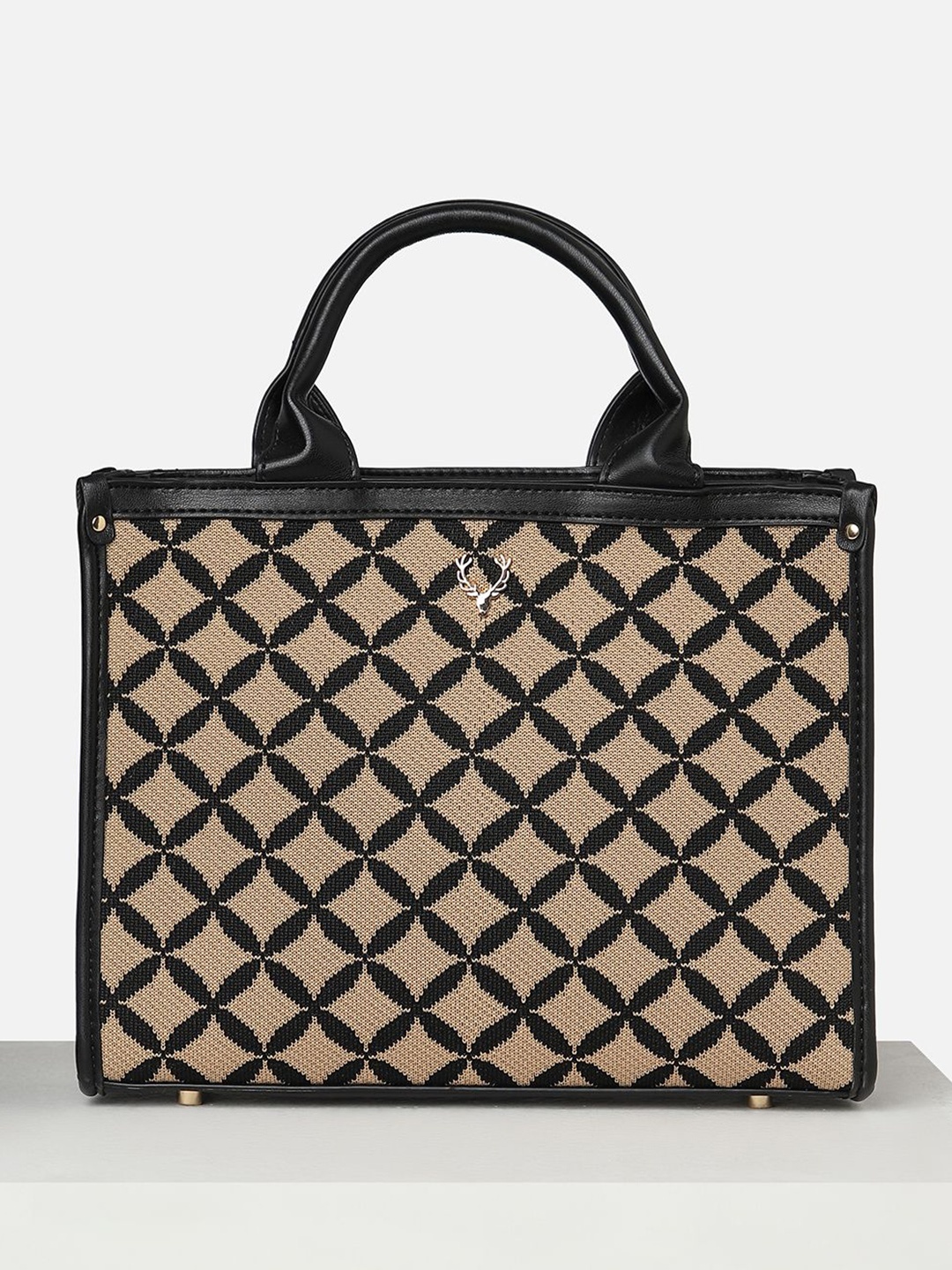 

Allen Solly Woman Printed PU Structured Handheld Bag, Beige