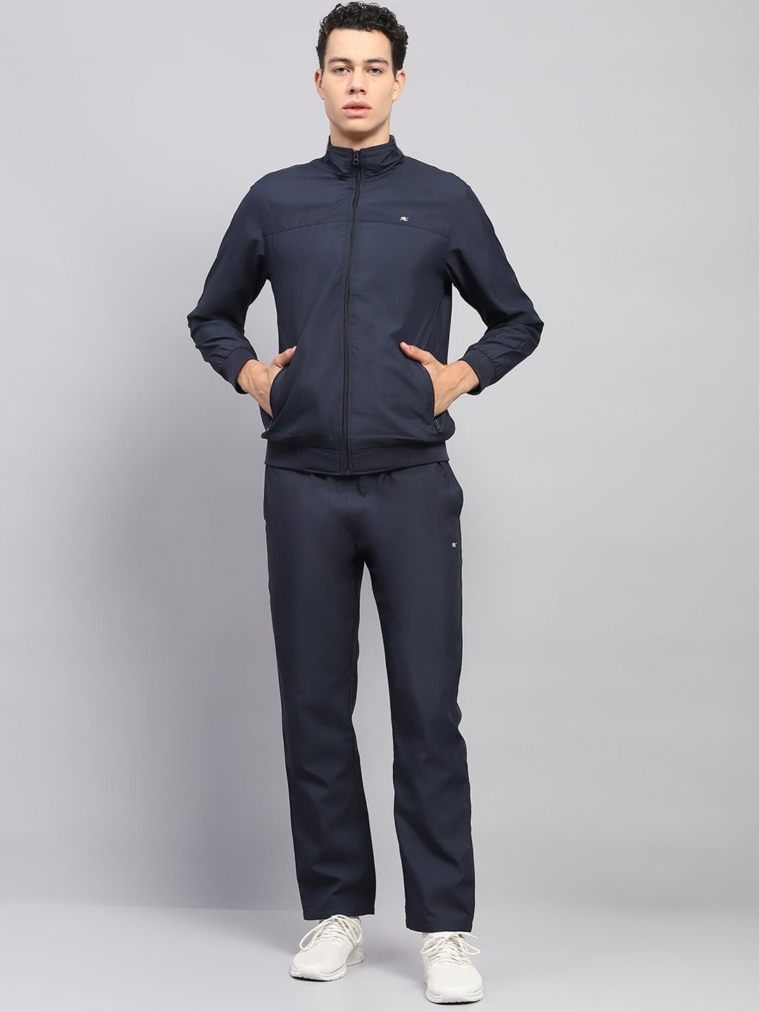 

Monte Carlo Men Mock Collar High Neck Full Sleeve Tracksuit, Navy blue