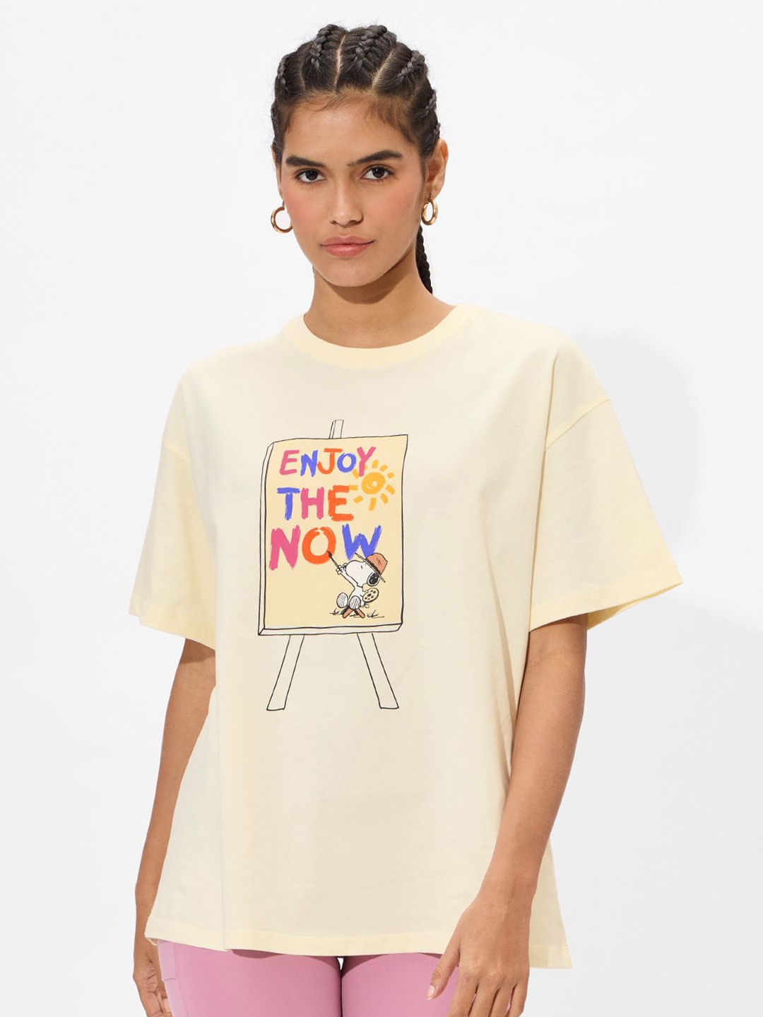 

The Souled Store Women Printed T-shirt, Off white