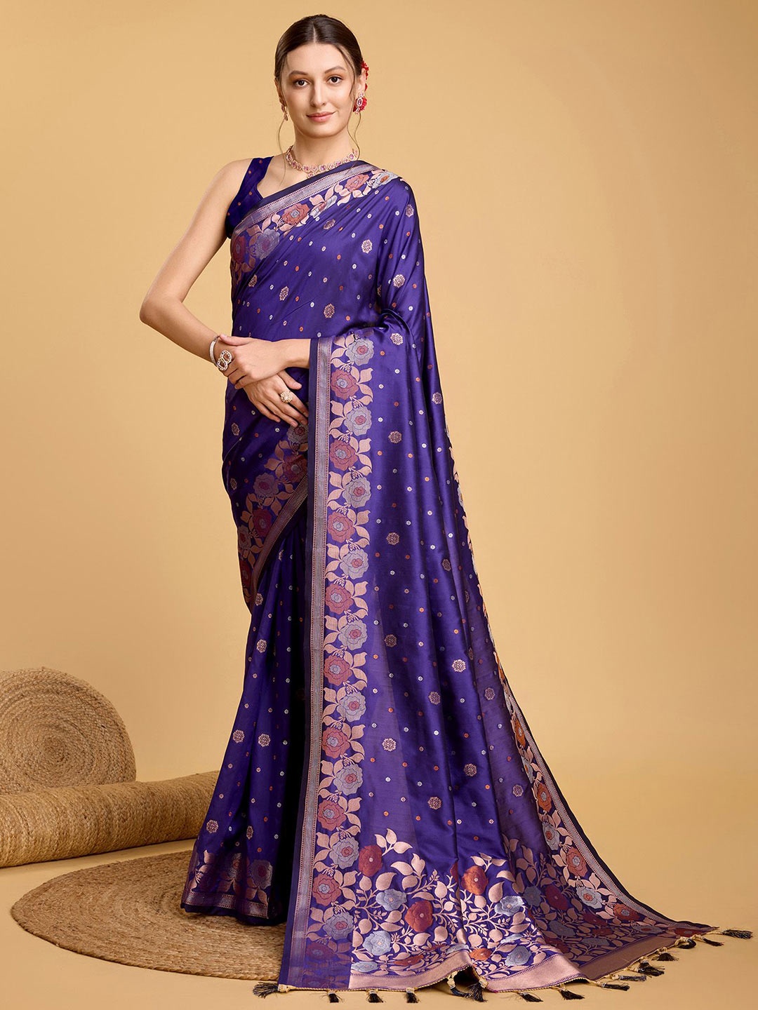 

Kriyansh Woven Design Zari Banarasi Saree, Blue