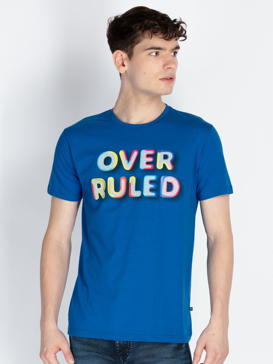 

Status Quo Men Printed Applique T-shirt, Blue
