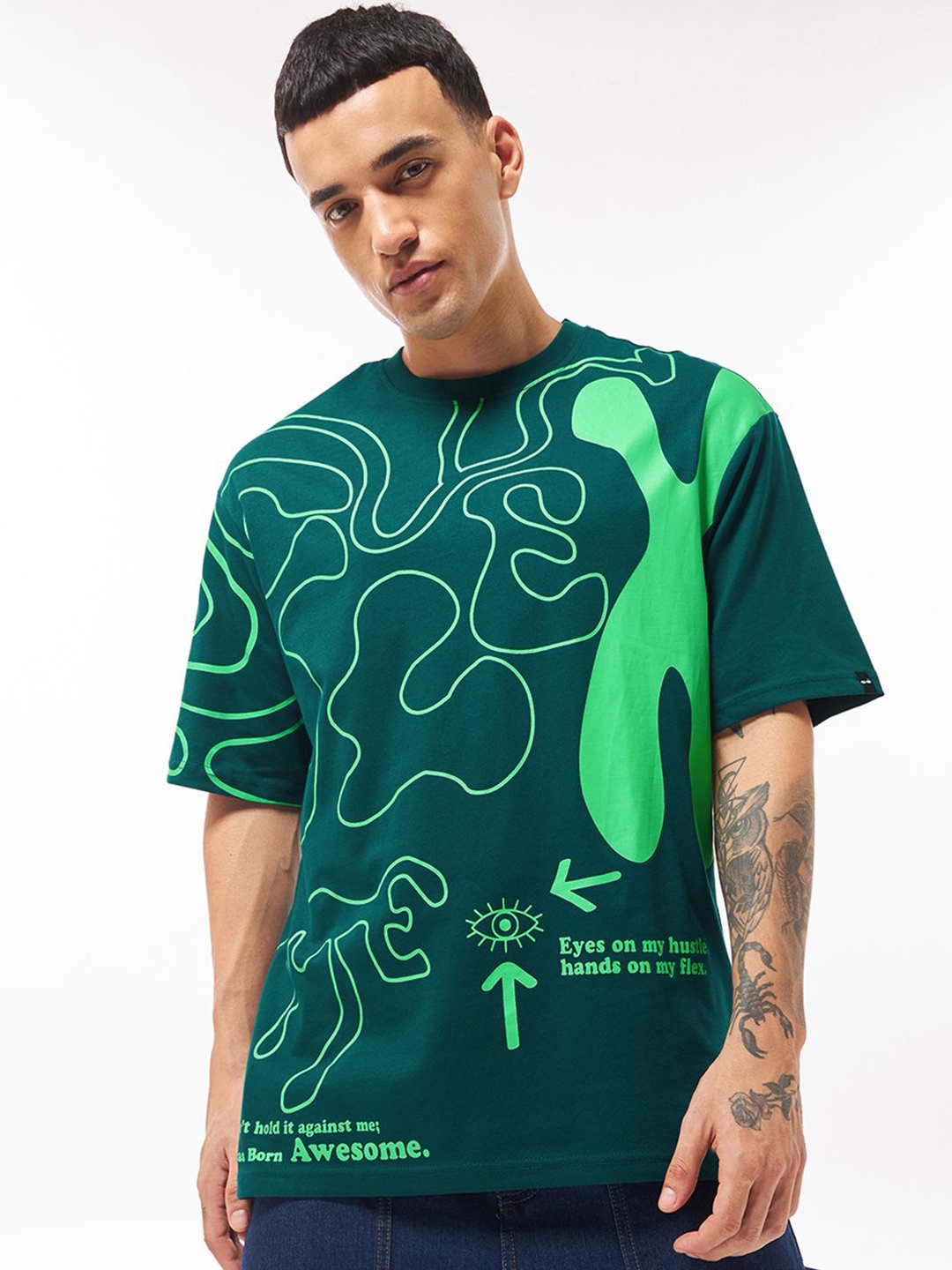 

Bewakoof Men Printed T-shirt, Green