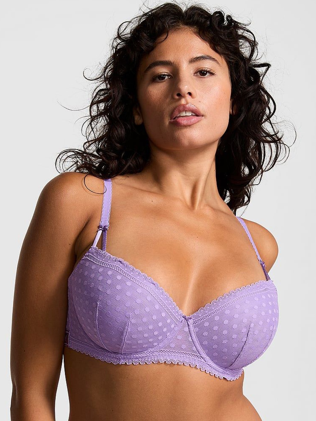 

Victoria's Secret Women's Floral Medium Coverage Underwired Lightly Padded Bra, Purple