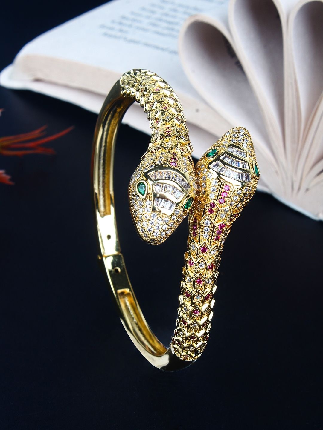 

KPOP Gold Plated Cubic Zirconia Bangle Style Bracelet
