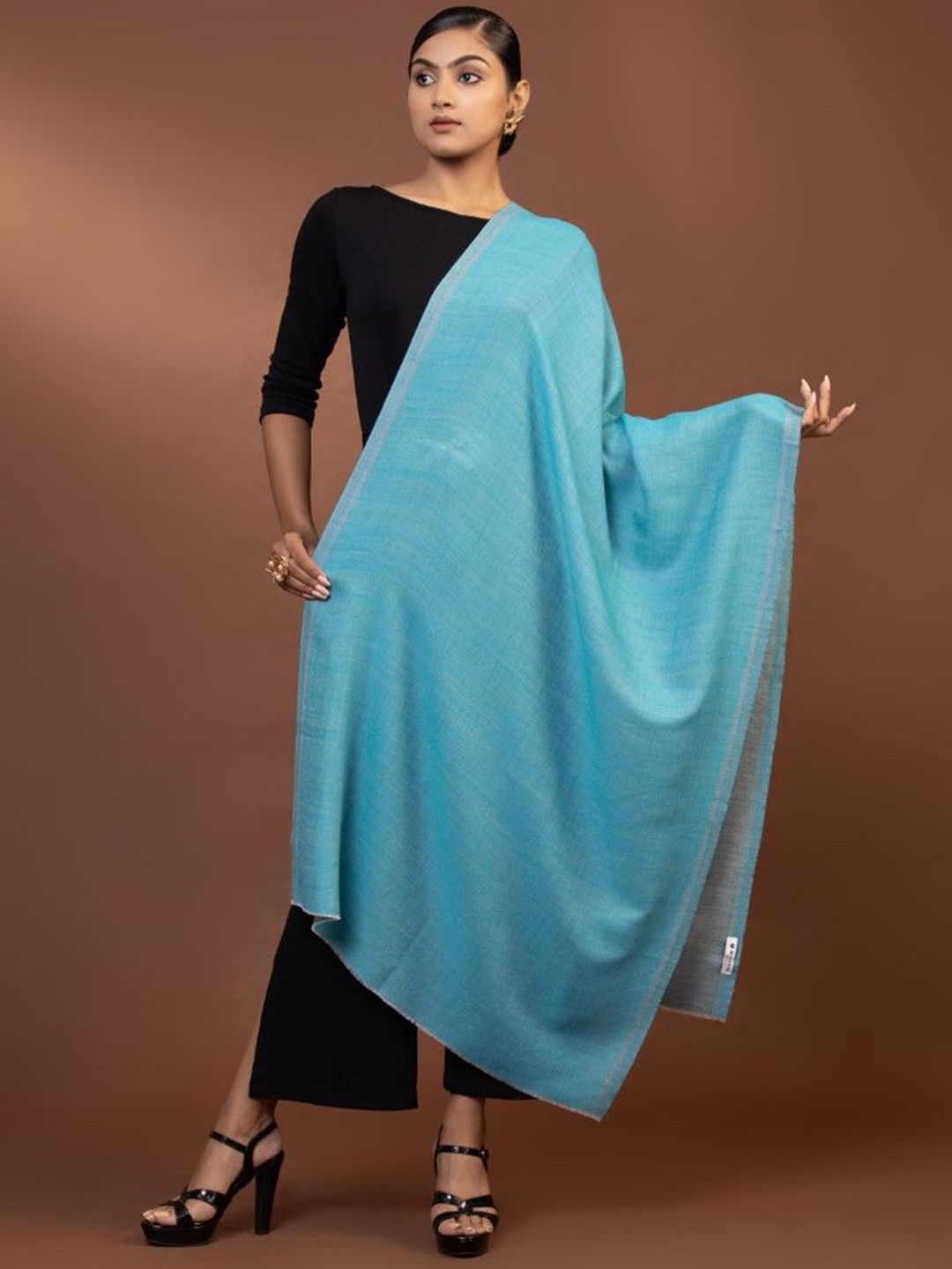 

MODARTA Reversible Woollen Shawl, Blue