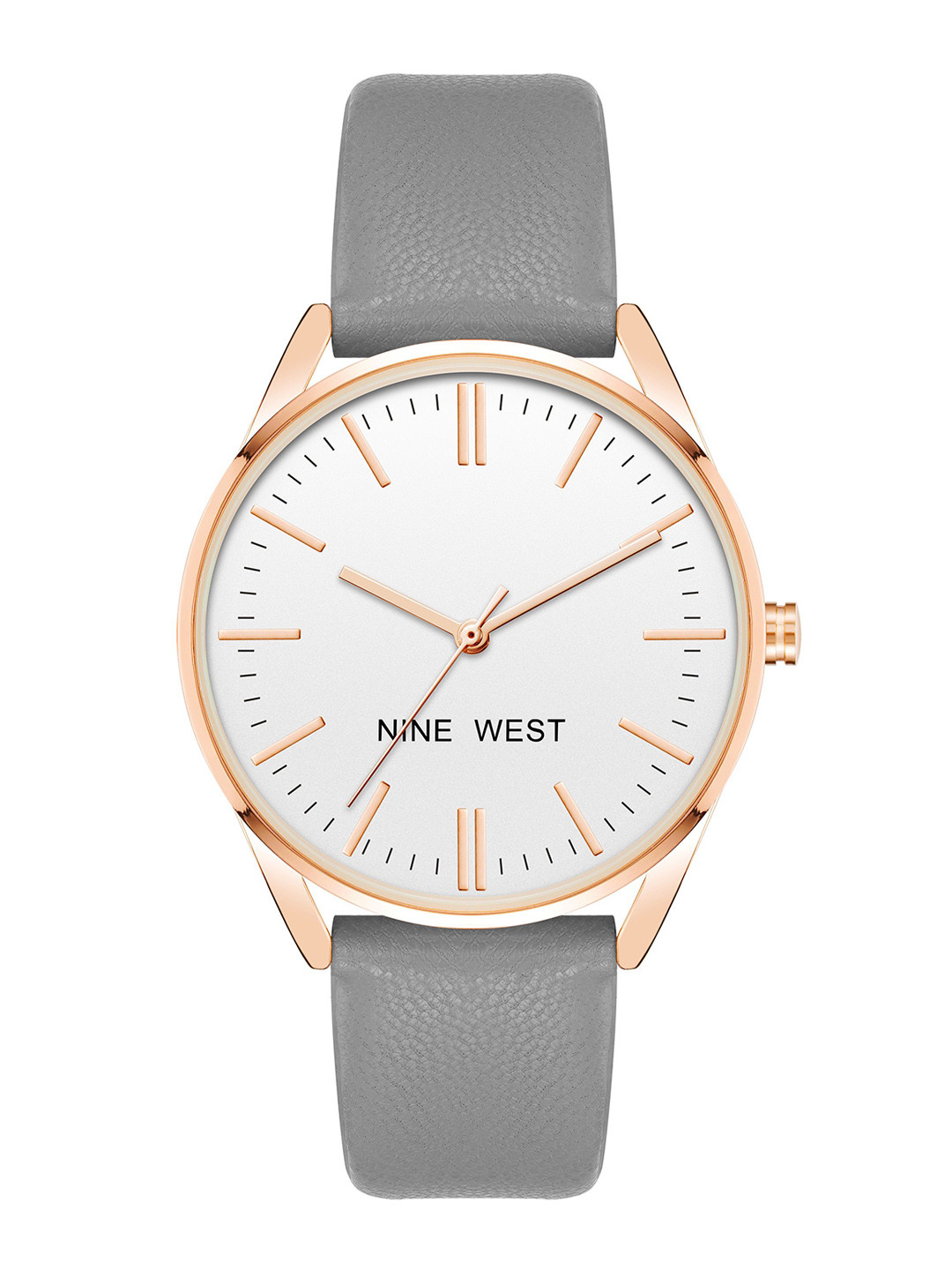 

Nine West Women Dial & Leather Straps Analogue Watch NW-1994RGGY, Grey
