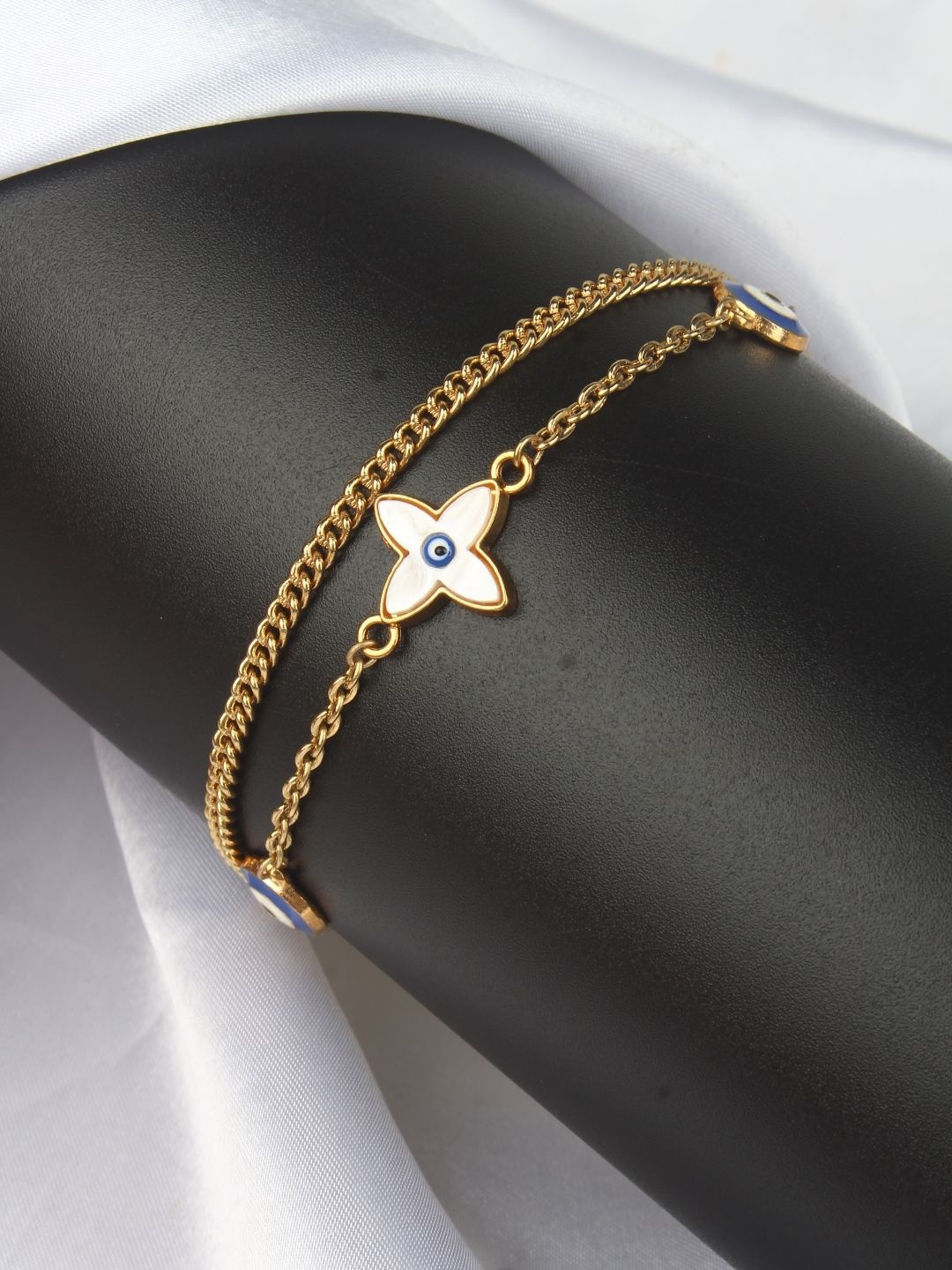 

KPOP Gold-Plated Enamelled Charm Wraparound Bracelet