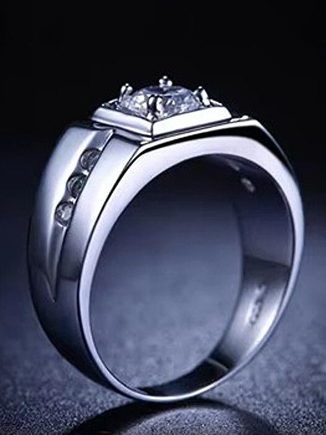 

Heer Collection Stone-Studded Adjustable Finger Ring, Silver