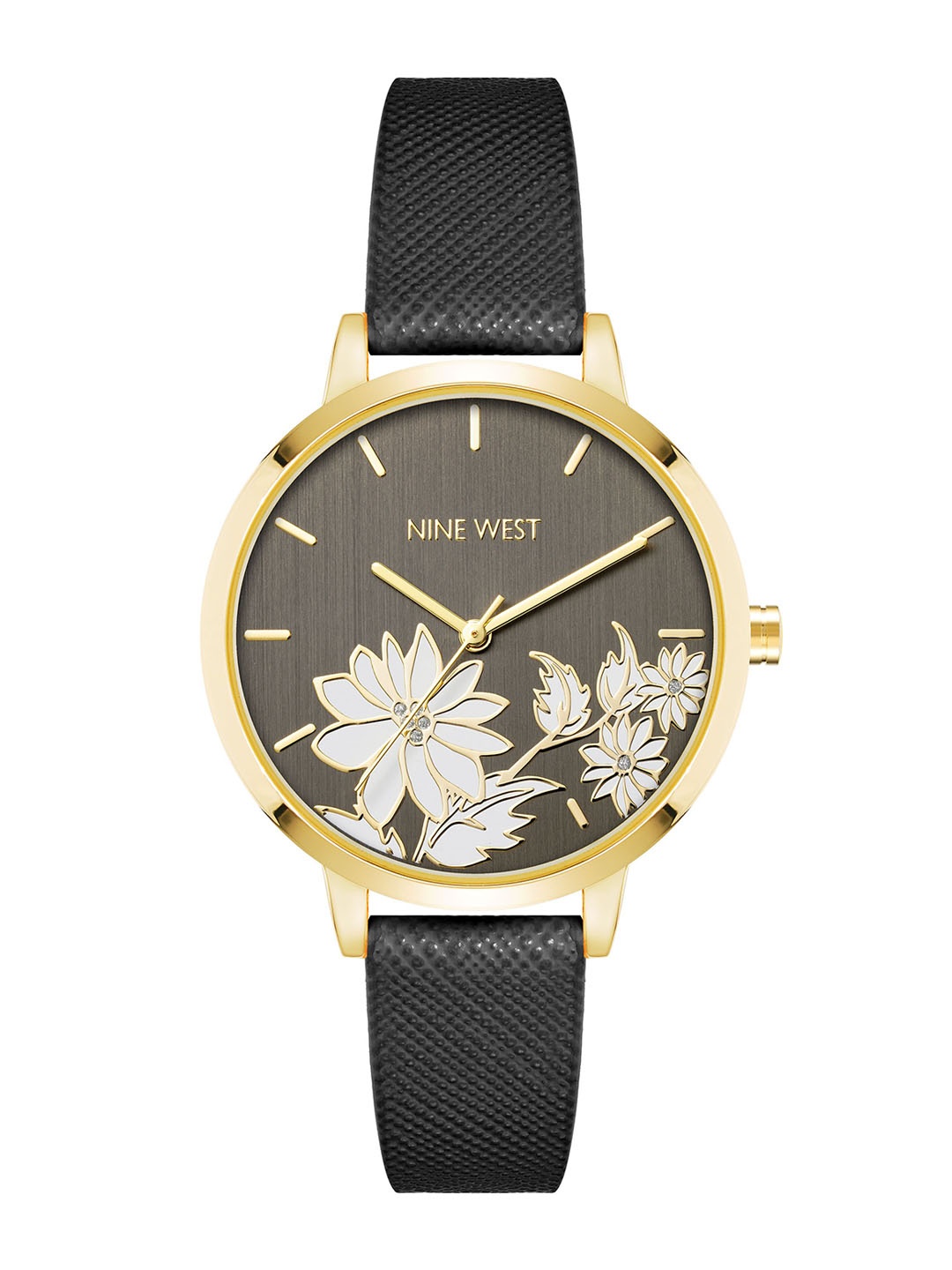 

Nine West Women Dial & Leather Straps Analogue Watch NW-2884FLBK, Black