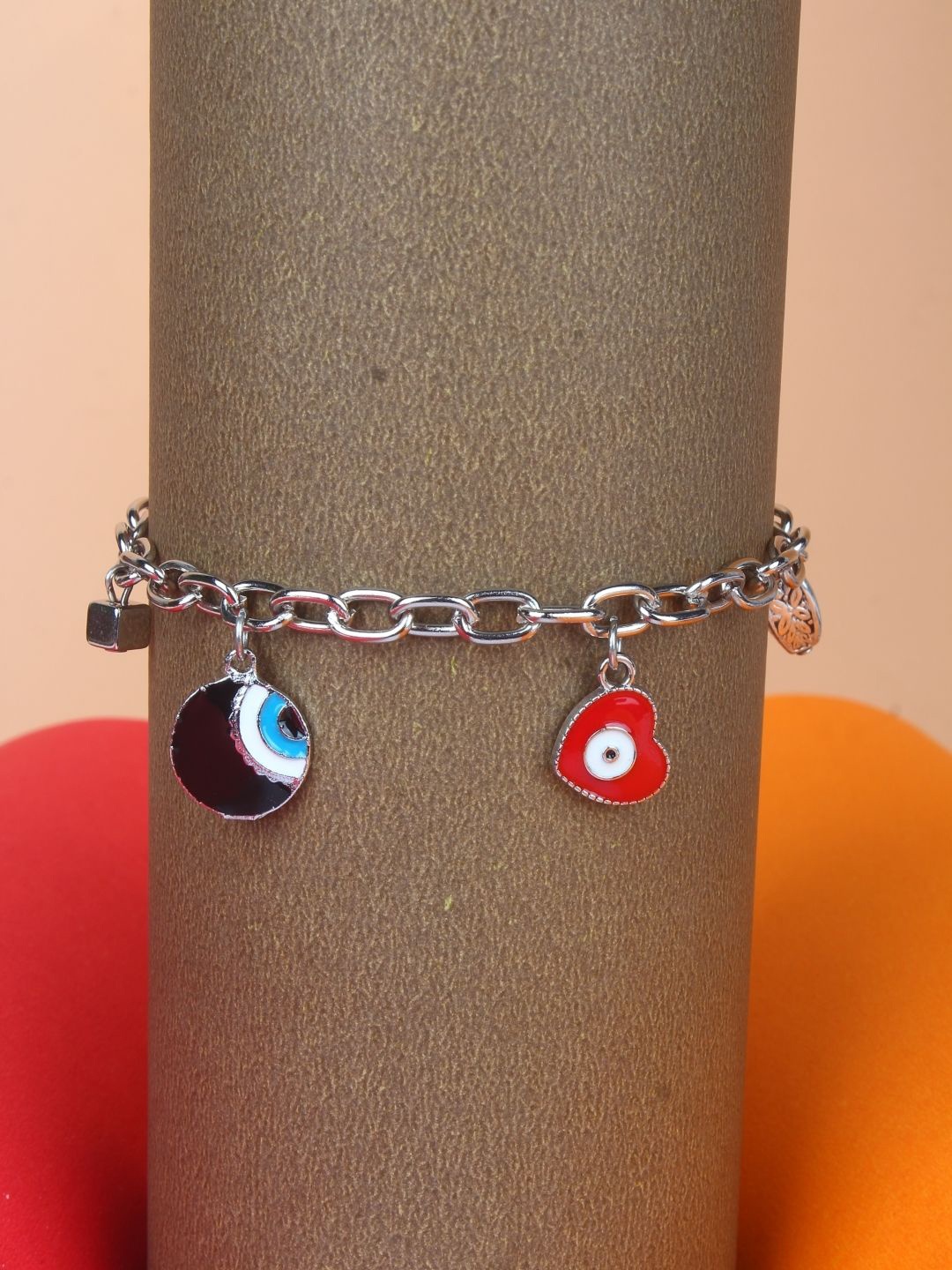

KPOP Women Brass Silver-Plated Charm Bracelet