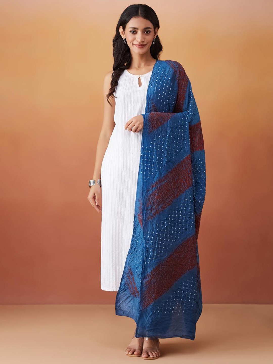 

Fabindia Bandhani Printed Dupatta, Blue