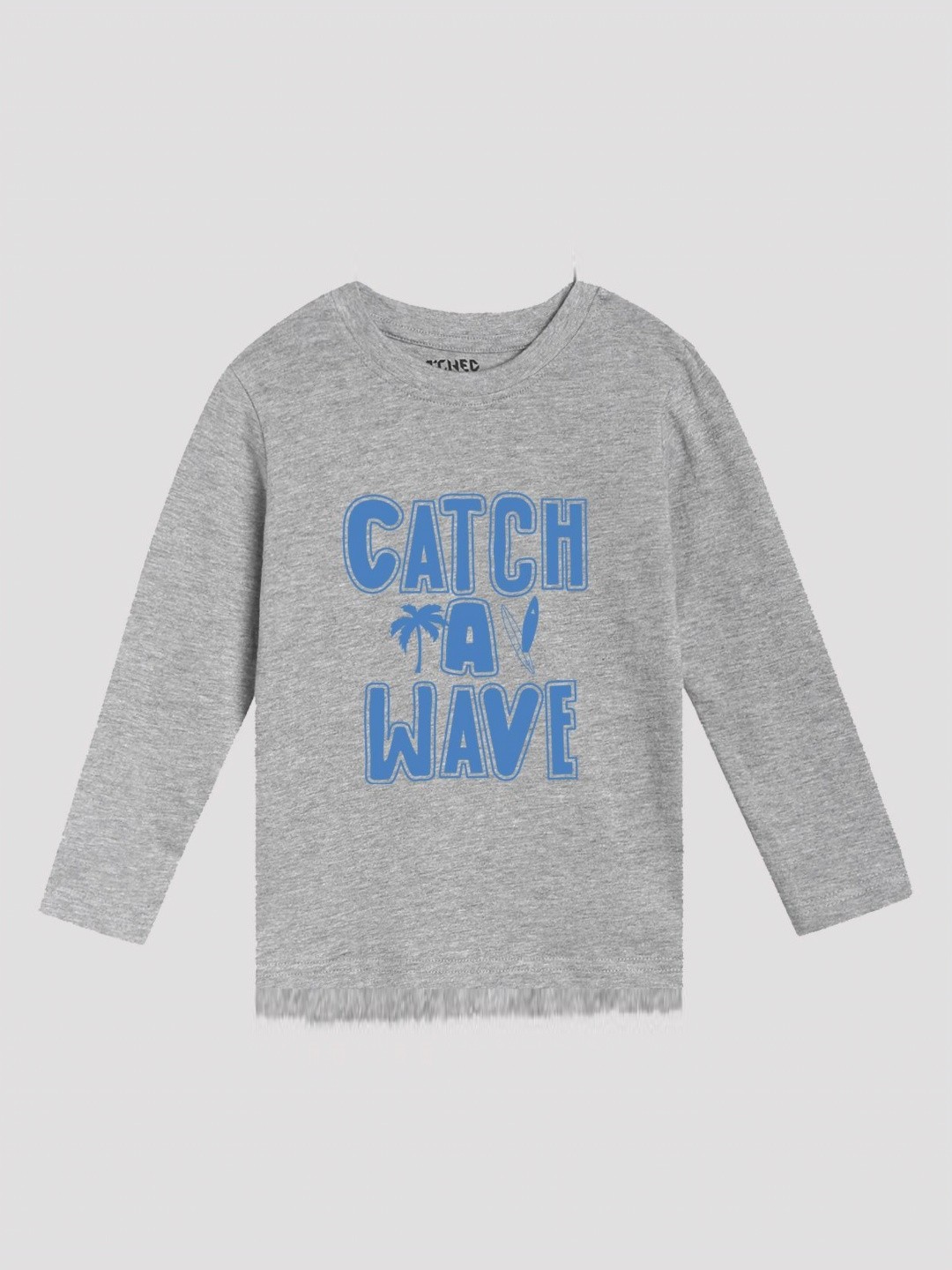 

ETCHED DESIGN Boys Typography Printed Applique T-shirt, Grey melange