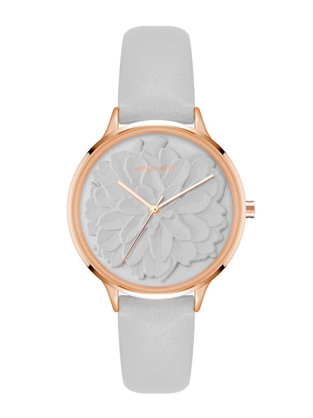 

Nine West Women Textured Dial & Leather Straps Analogue Watch NW-2920RGGY, Grey