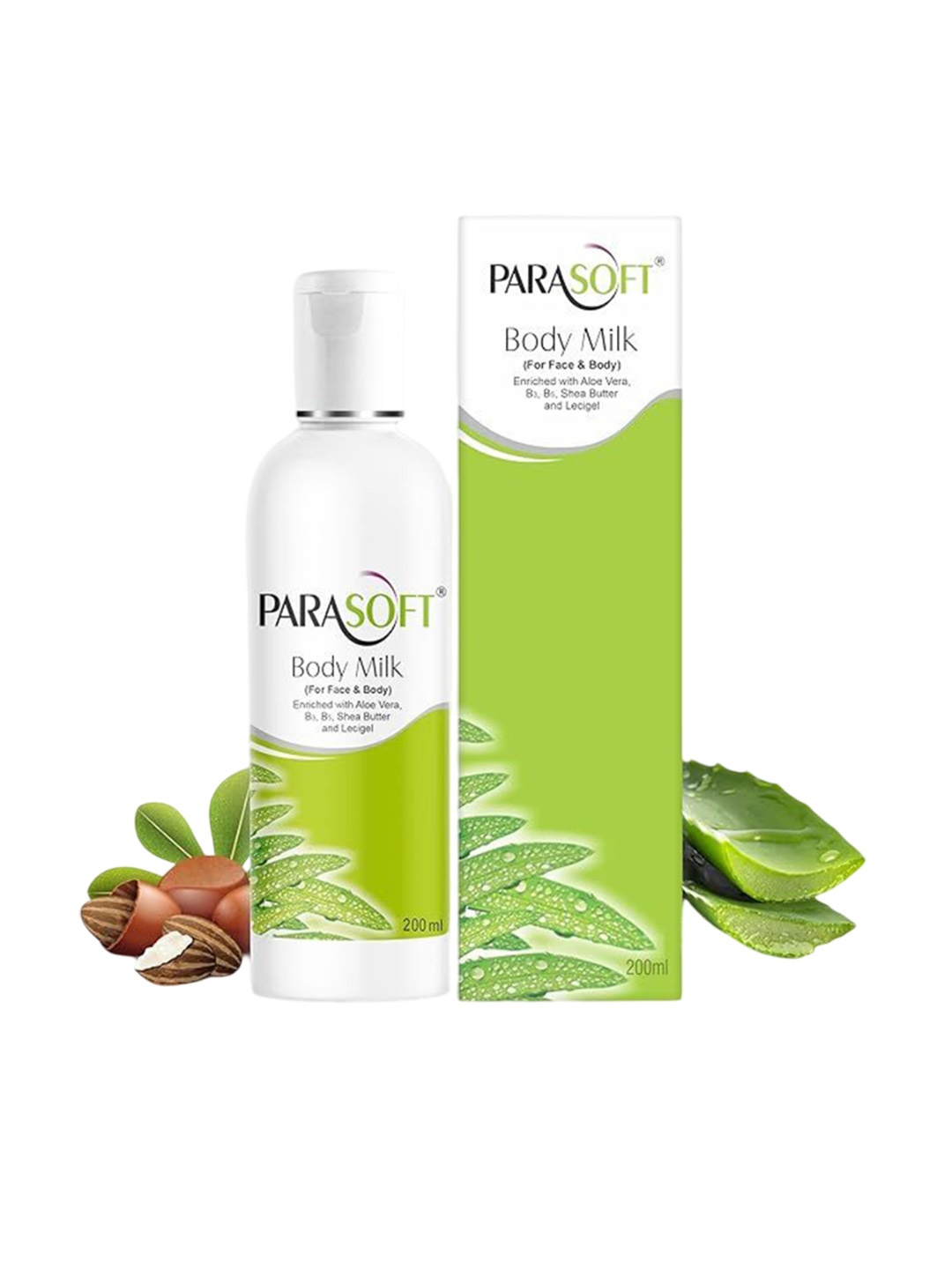 

Parasoft Daily Nourishing Body & Face Milk With Aloe Vera-200ml, Green