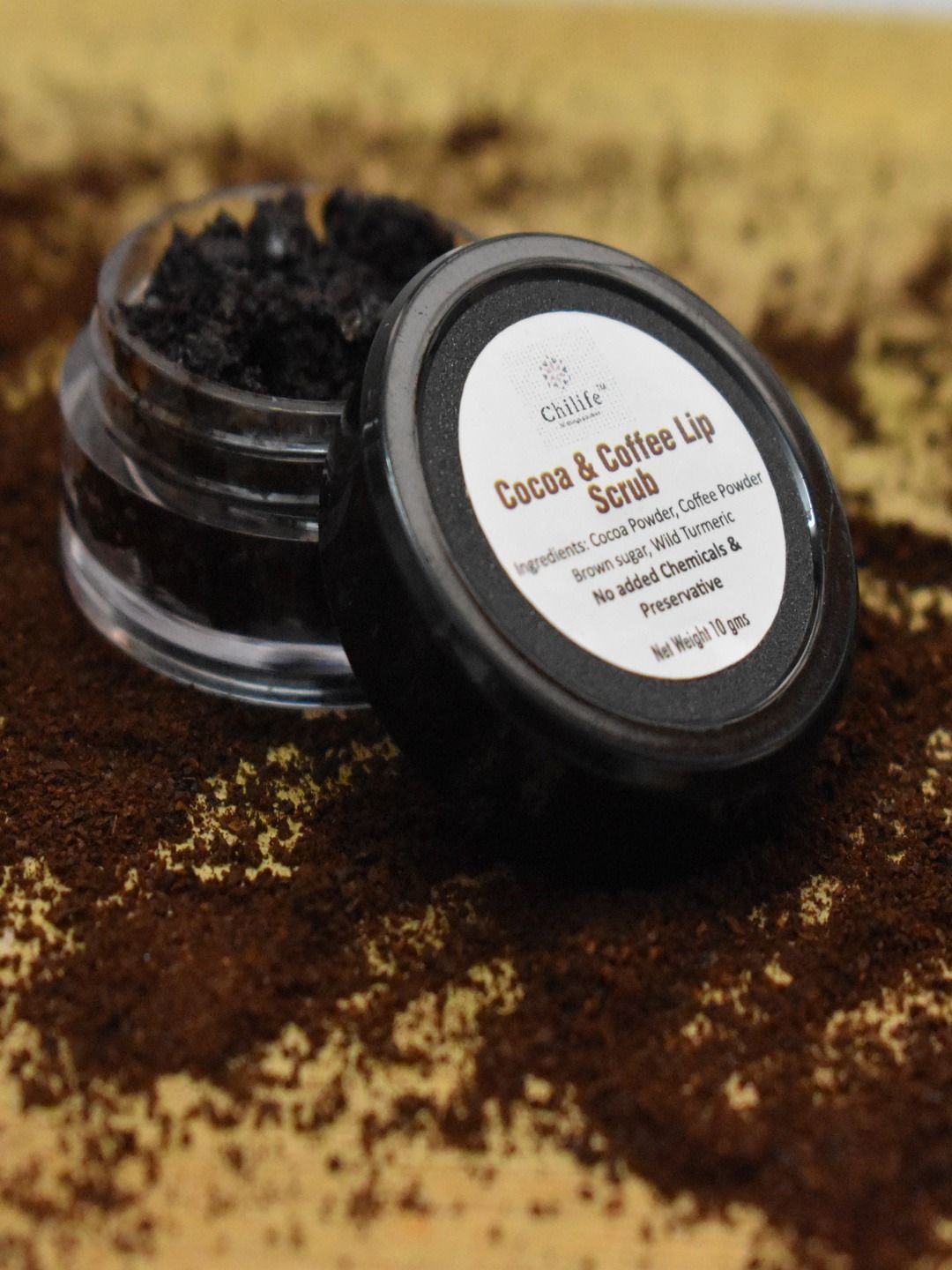 

Chilife Coffee & Cocoa Lip Scrub - 10 g, Black
