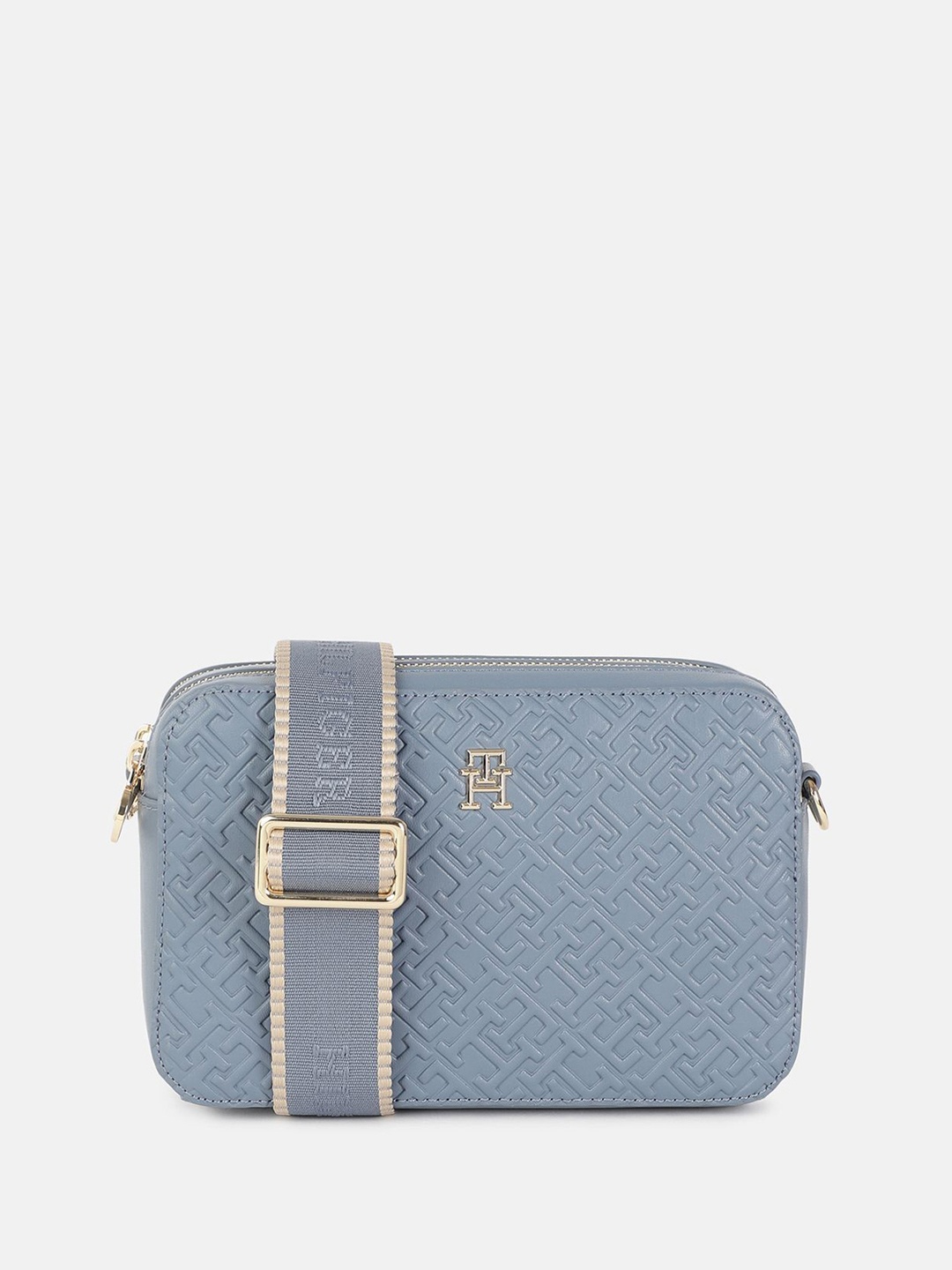 

Tommy Hilfiger Women PU Structured Sling Bag, Blue
