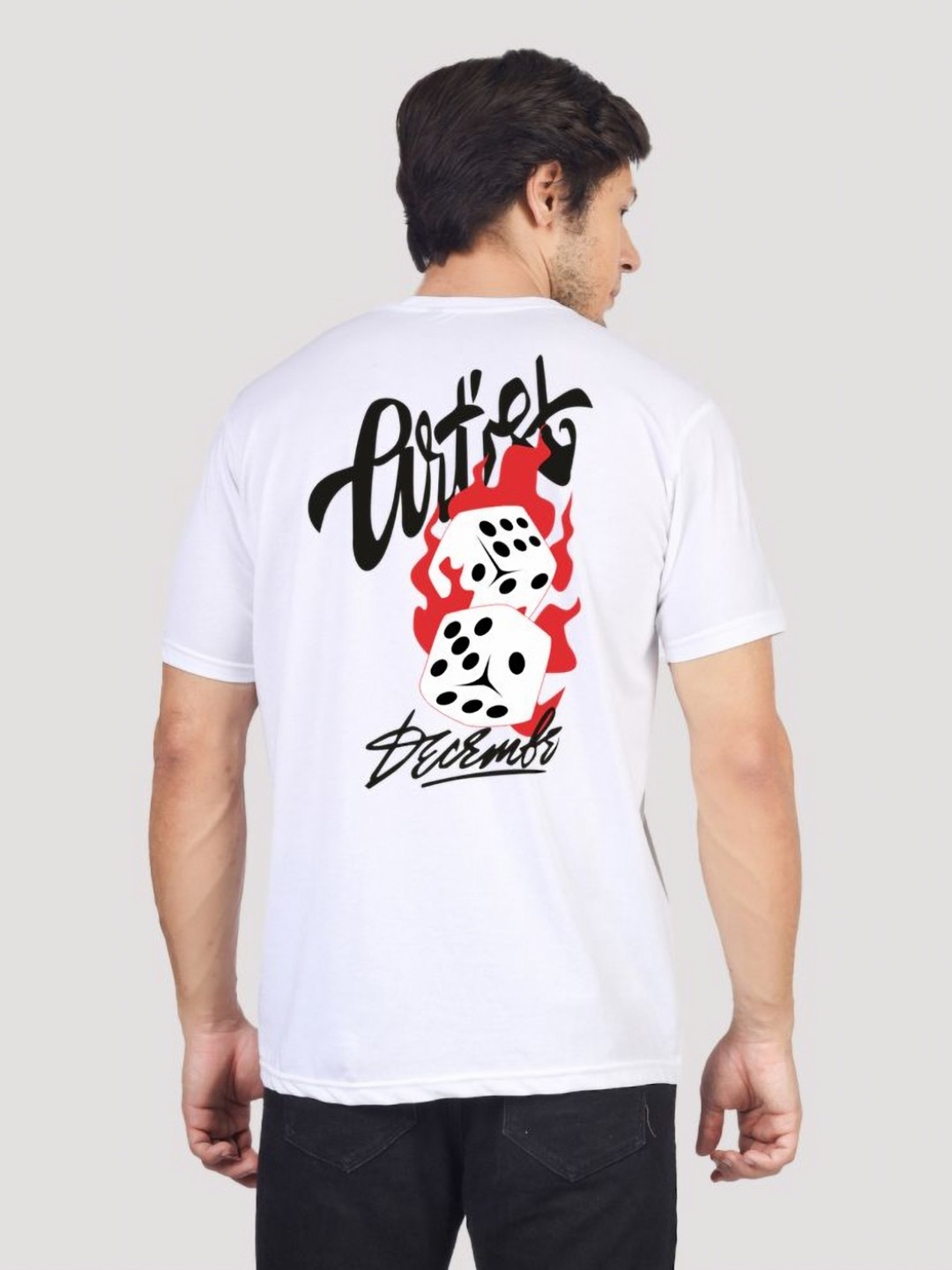 

Greylongg Men Printed Applique T-shirt, White