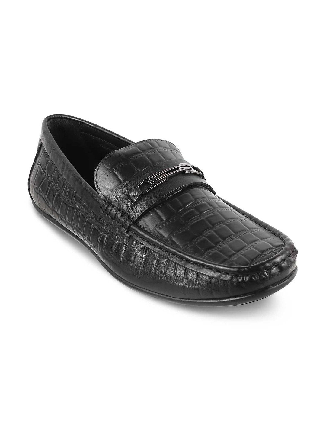 

Tresmode Men Leather Driving Shoes, Black