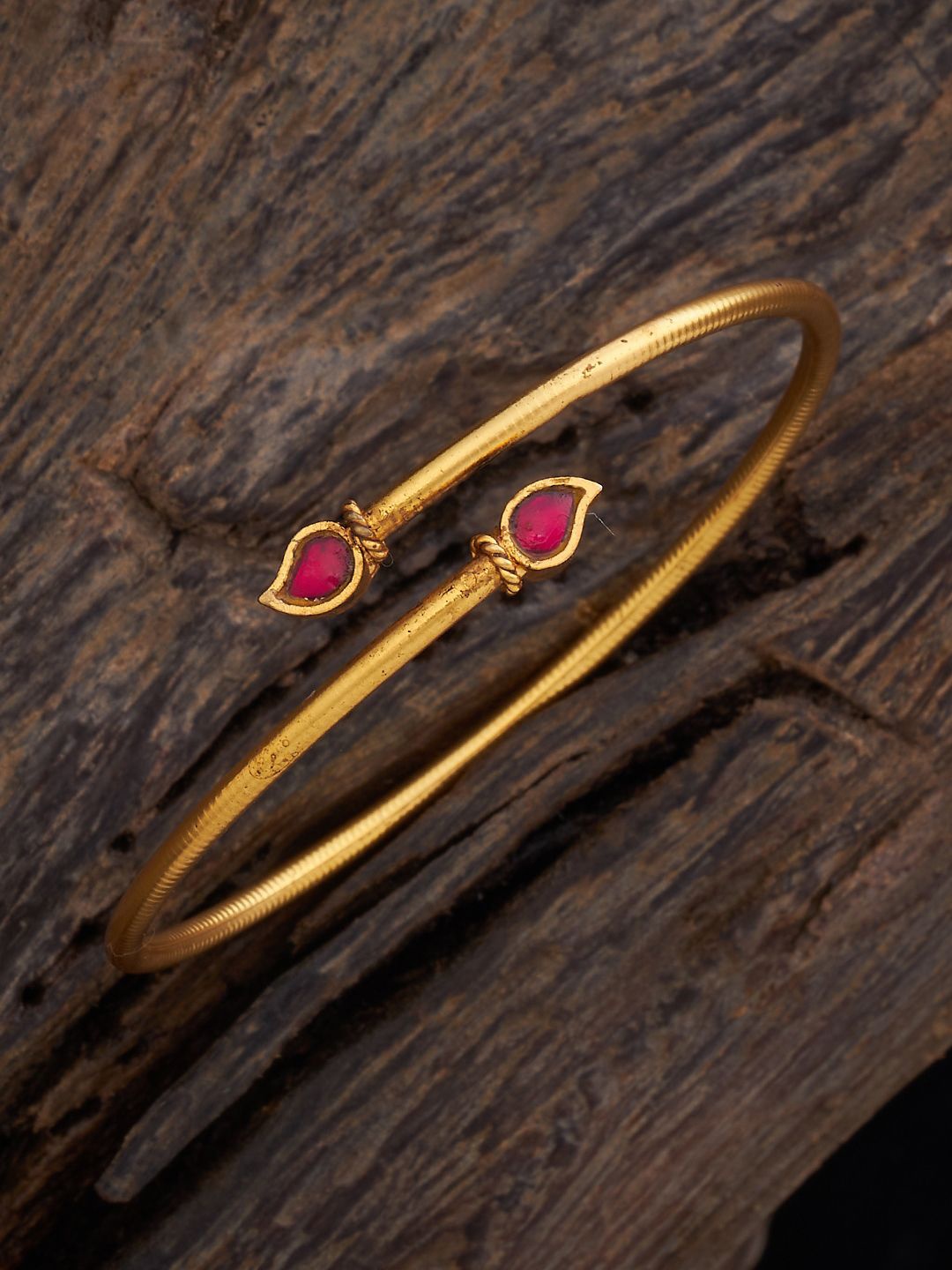 

Kushal's Fashion Jewellery Gold-Plated Antique Kada Bracelet